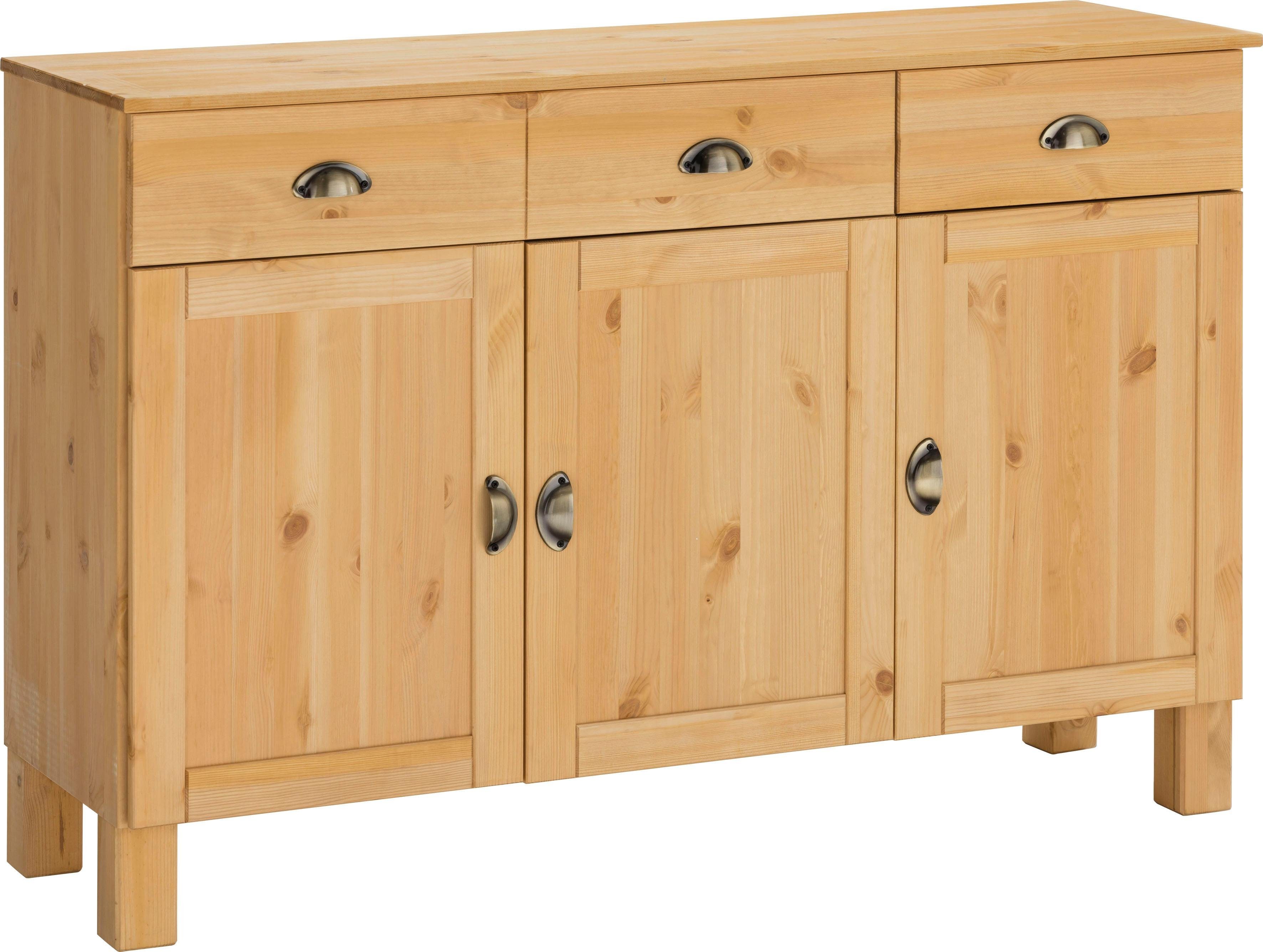 Home affaire Onderkast Oslo 125 cm breed, 38 cm diep, als dressoir te gebruiken, 3 deuren, 2 laden, 