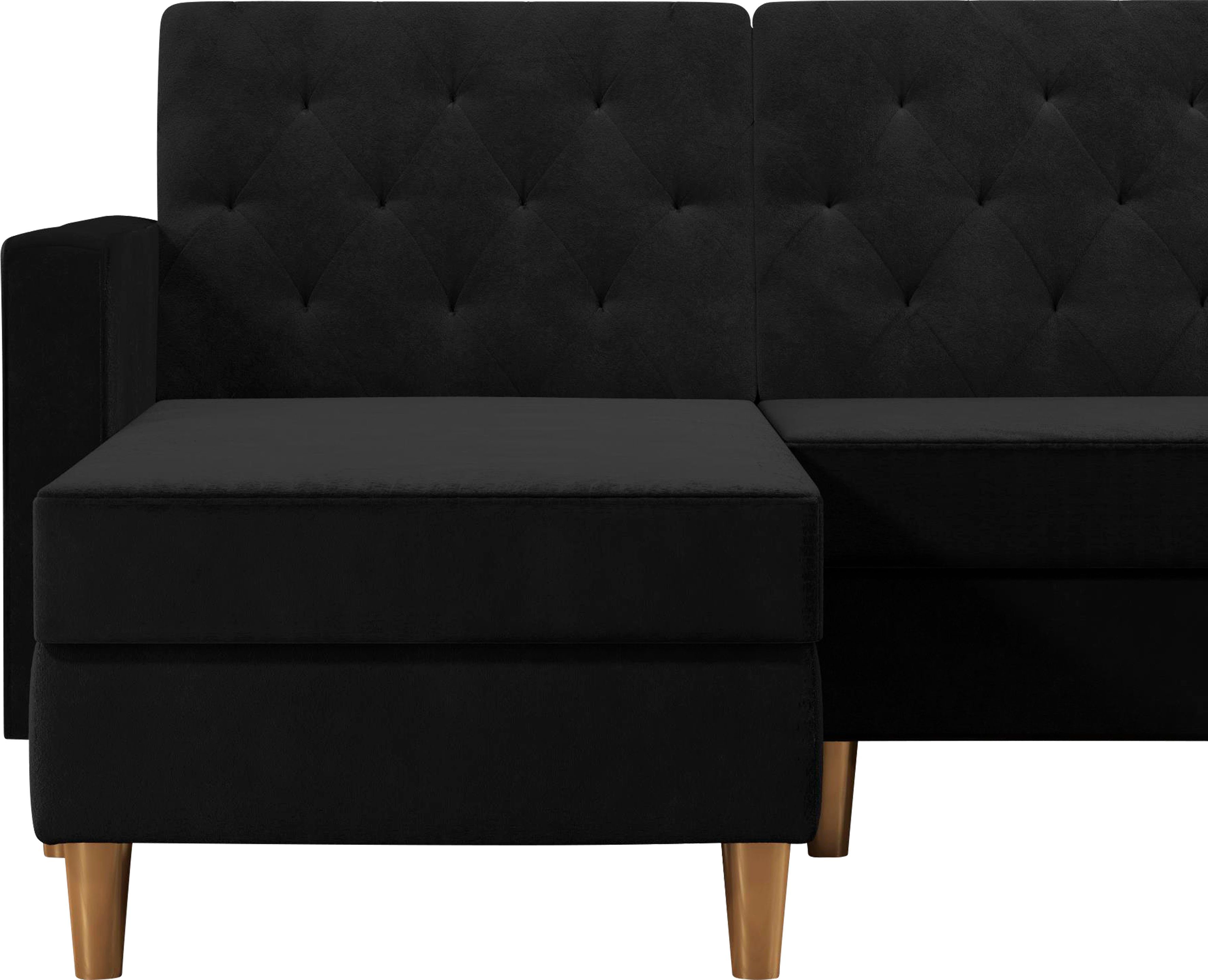 CosmoLiving by Cosmopolitan Hoekbank Liberty, L-vorm met slaapfunctie, récamier aan beide kanten te monteren, zithoogte 43 cm