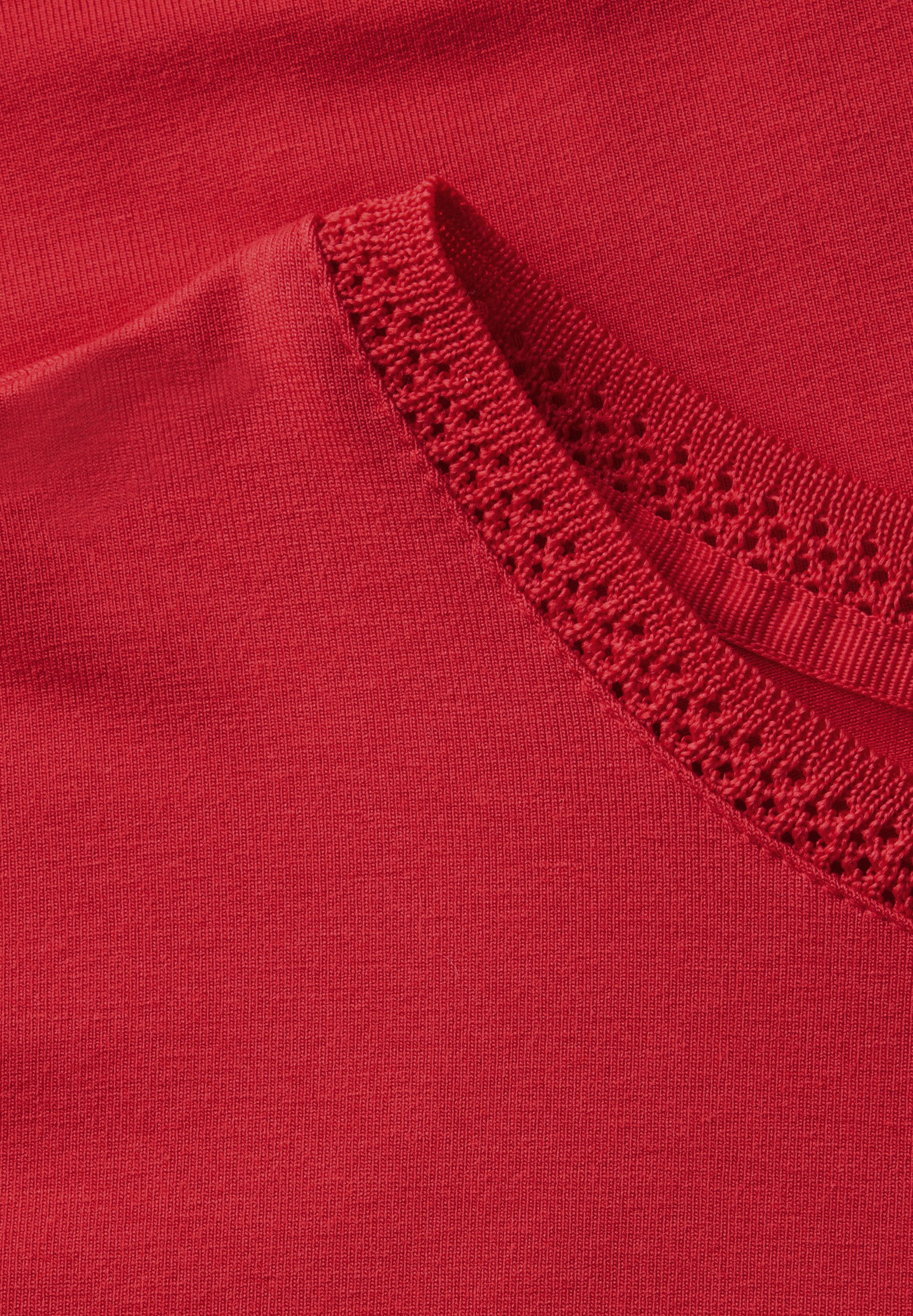 STREET ONE T-shirt met decoratietape en elastische zoom