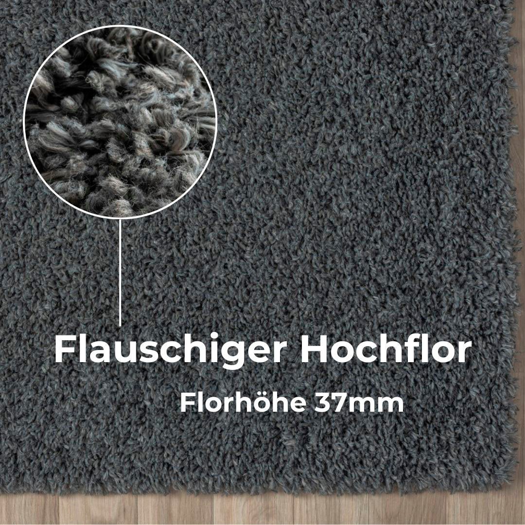 my home Hoogpolig vloerkleed Banji Uni-kleuren, zacht en fluffy, ook als loper en in rond verkrijgbaar