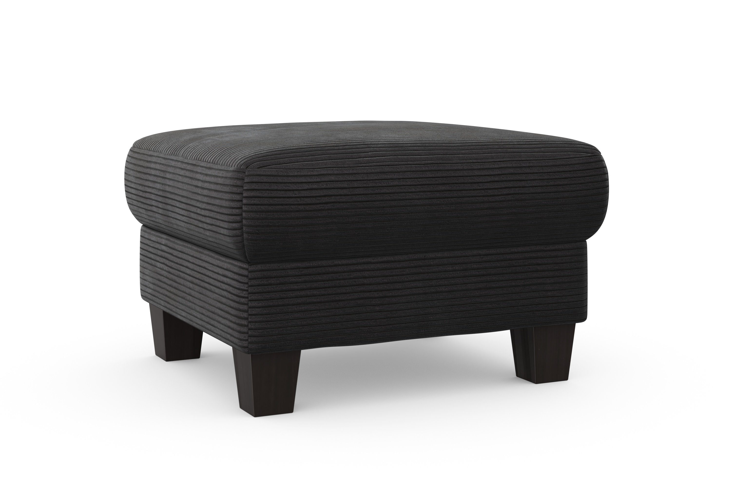 Home affaire Hocker Summer met bergruimte, cord-bekleding, wengékleurige houten poten