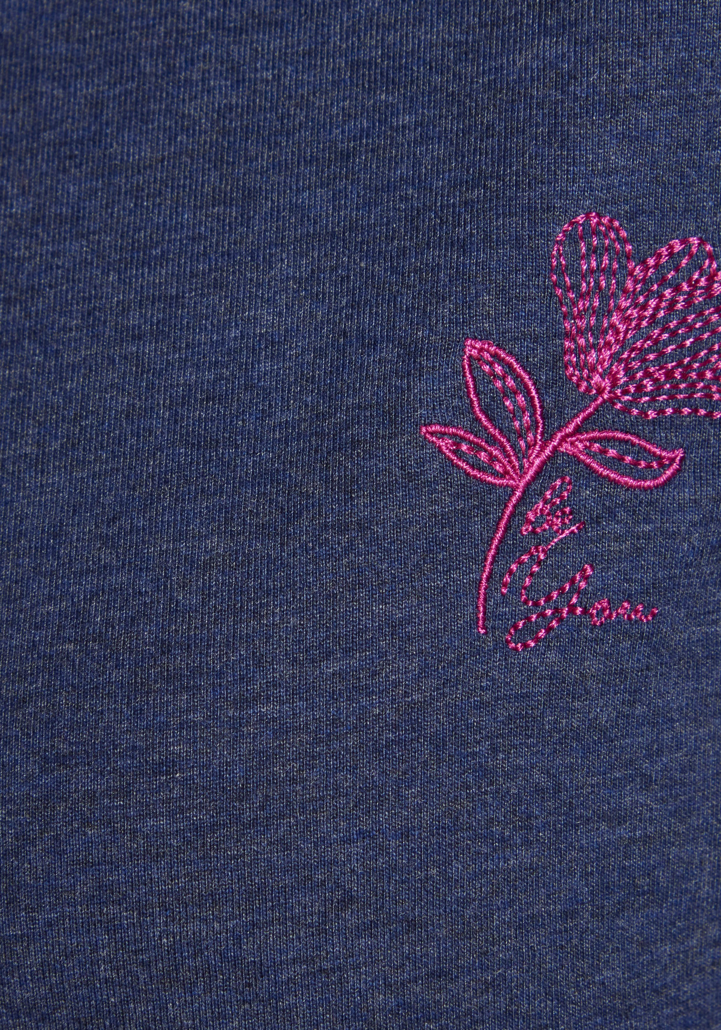 s.Oliver RED LABEL Beachwear Shirt met lange mouwen met klein bloemen borduurwerk