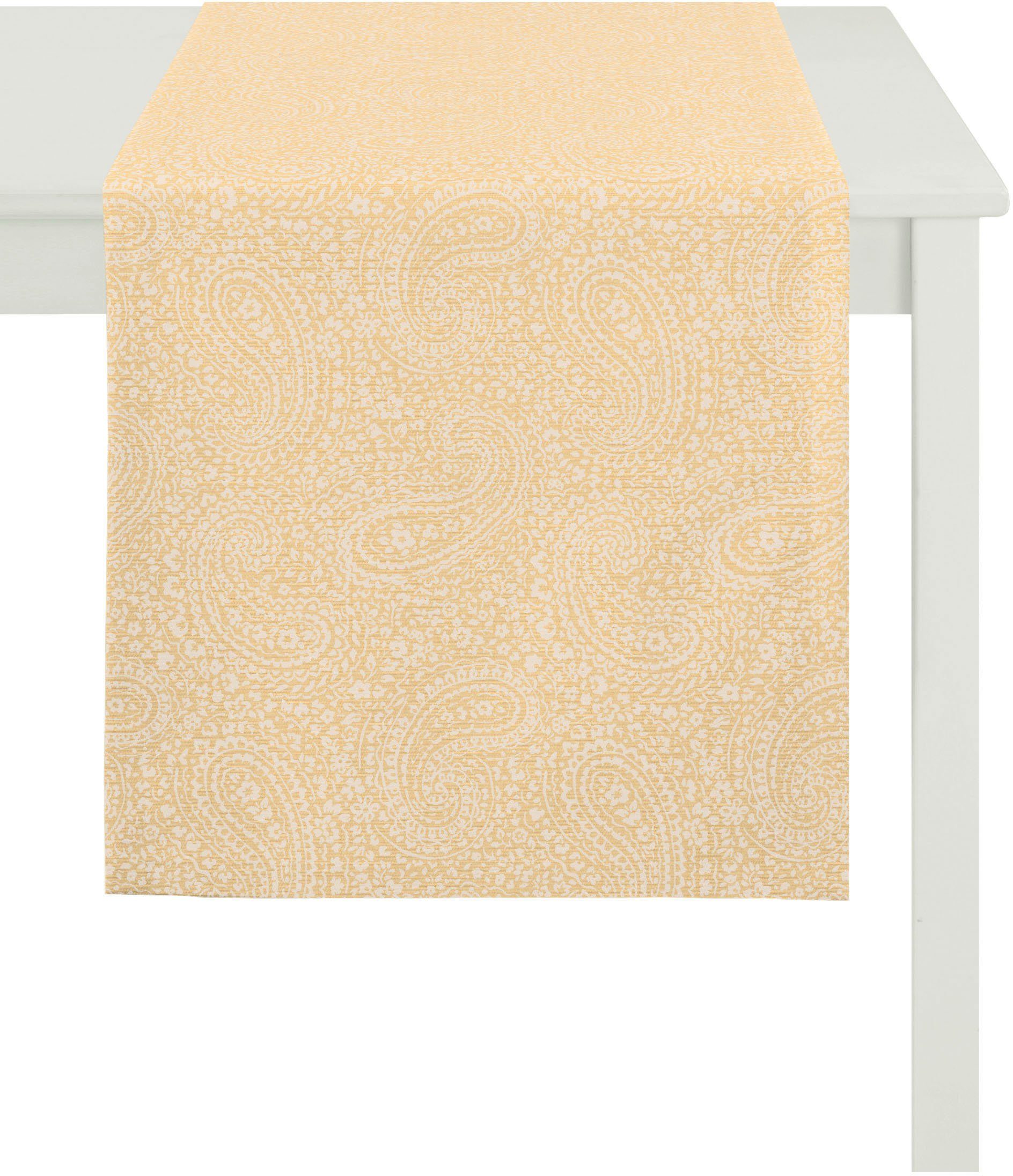 APELT Tafelloper 7907, Uni Paisley, jacquard (1 stuk) tafelkleden oranje