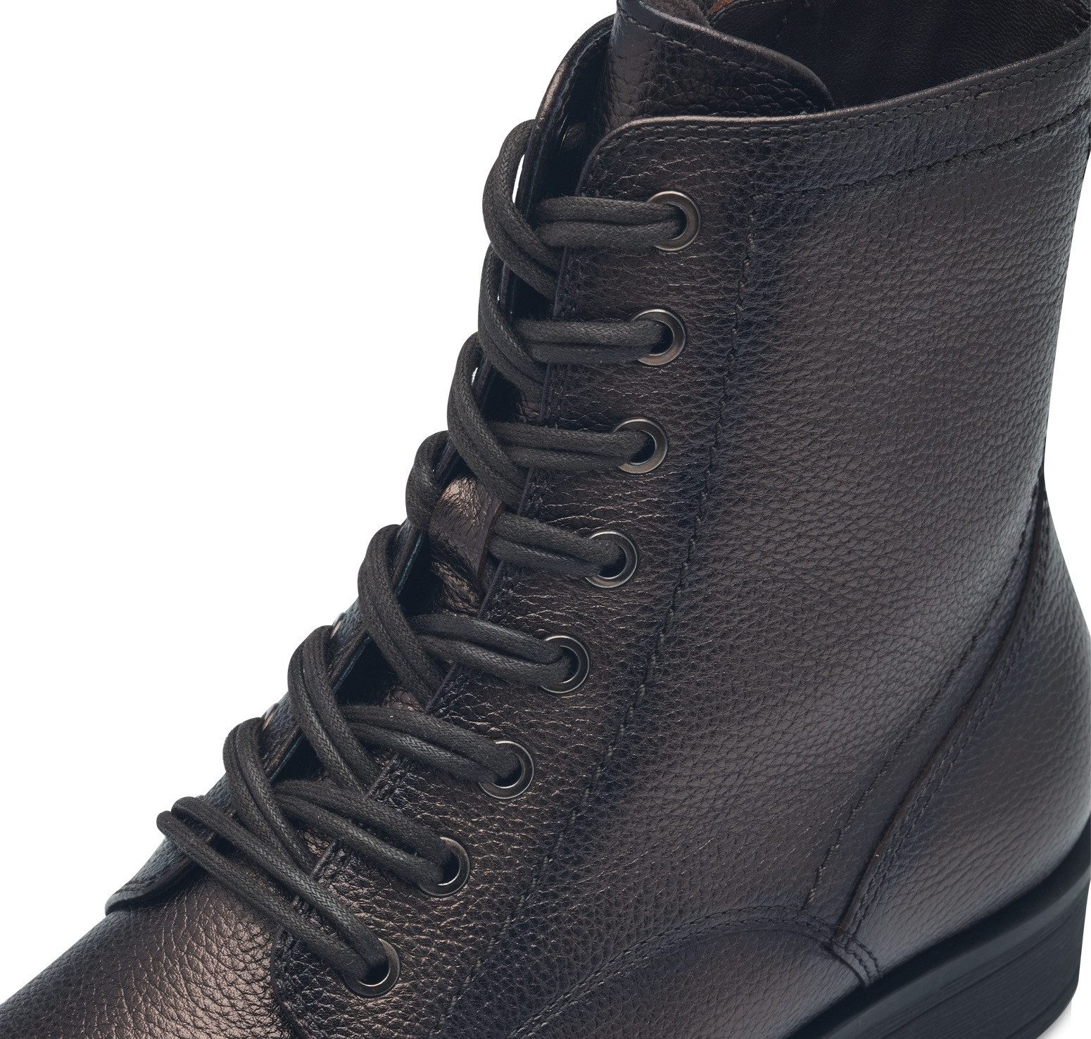 Tamaris Veterlaarsjes blokhak, veterschoenen, business schoenen in glanzende metallic look