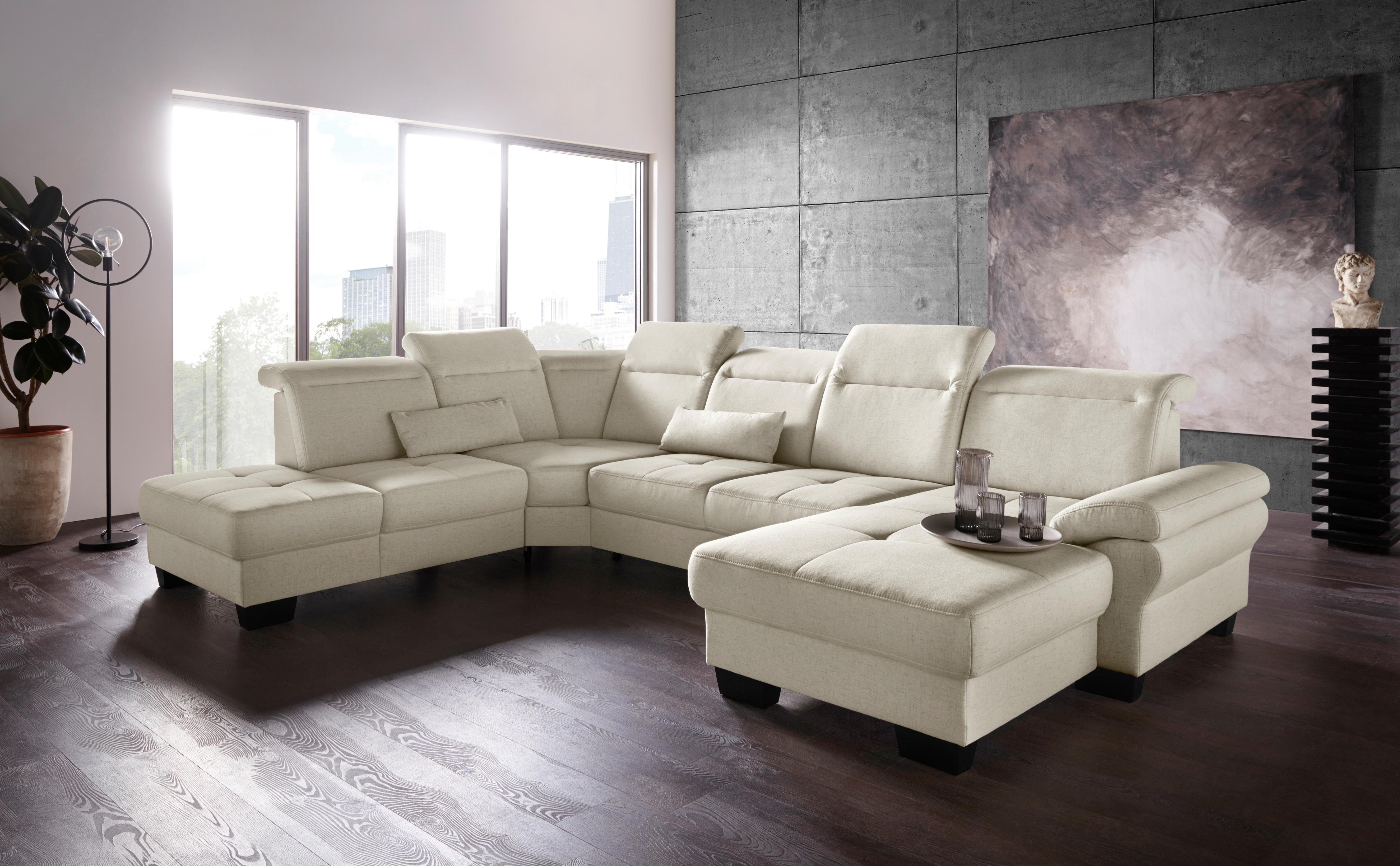 Places of Style Zithoek Cornwall U-vorm inclusief zitdiepteverstelling, naar keuze met slaapfunctie