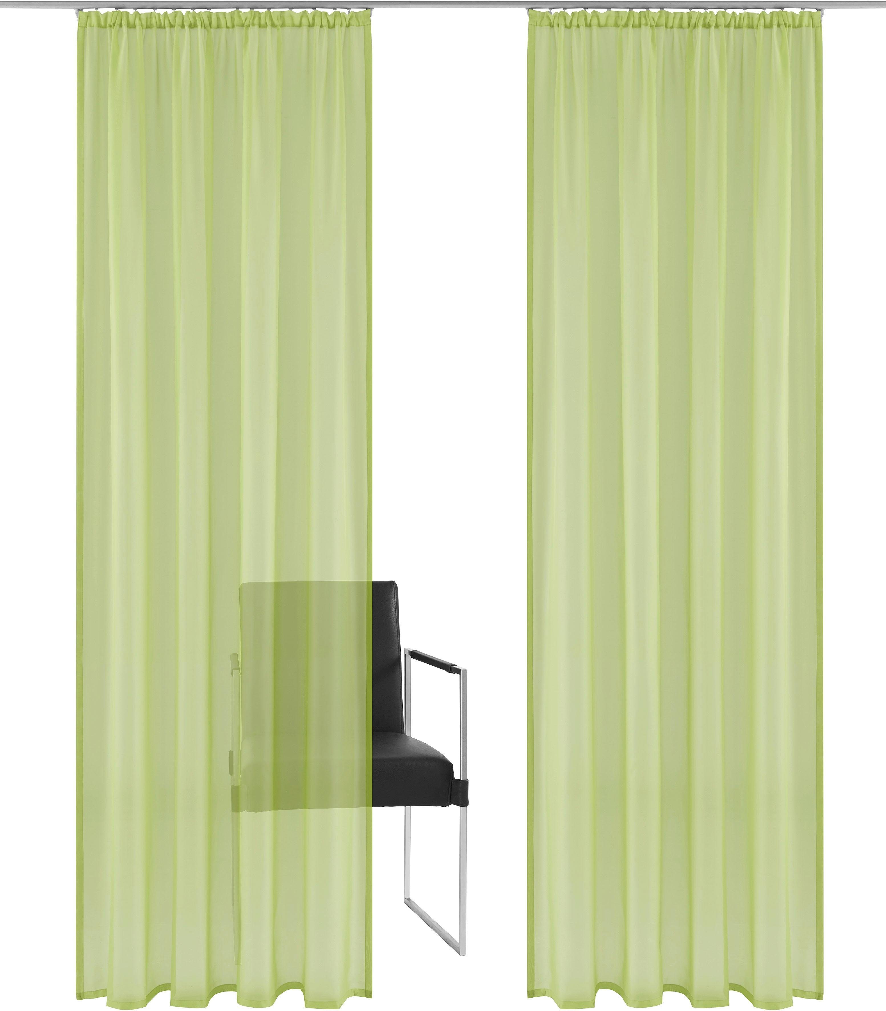 my home Gordijn XANA met ogen, franje of lussen Voile, bestseller, effen, 1 of 2 panels, onderhoudsvriendelijk, eenkleurig
