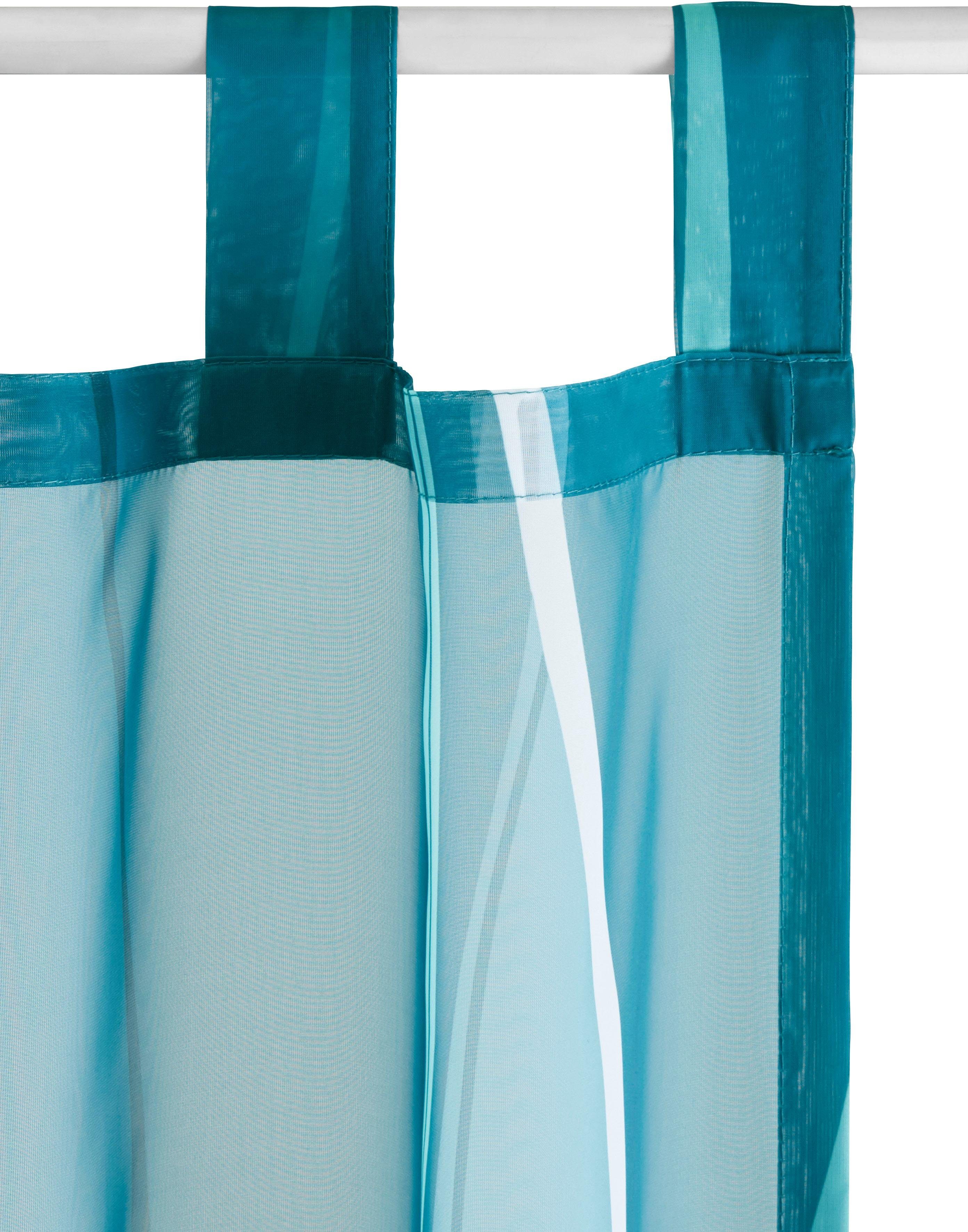 my home Gordijn Dimona set van 2, voile, polyester, golven (2 stuks)
