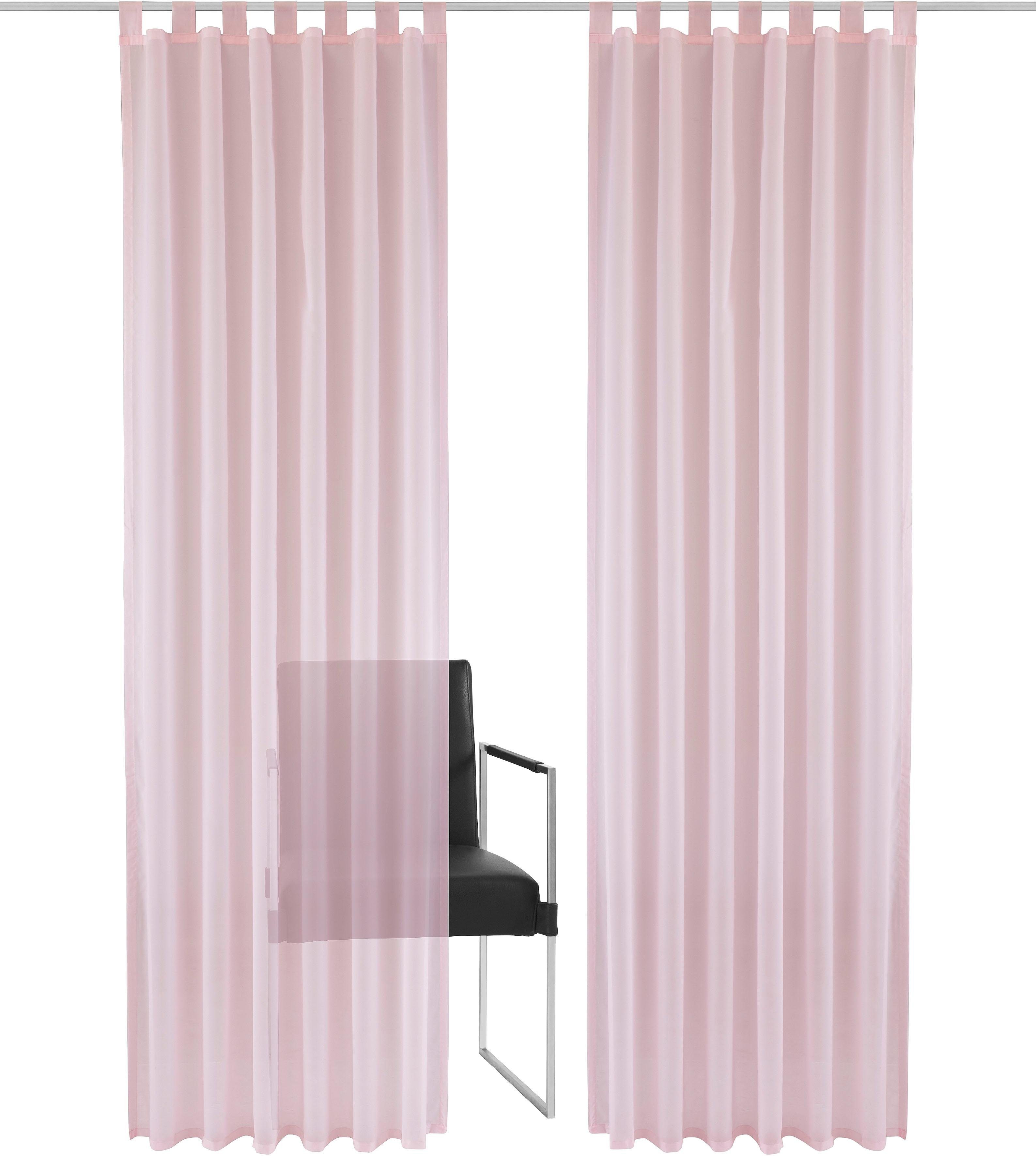 my home Gordijn XANA met ogen, franje of lussen Voile, bestseller, effen, 1 of 2 panels, onderhoudsvriendelijk, eenkleurig