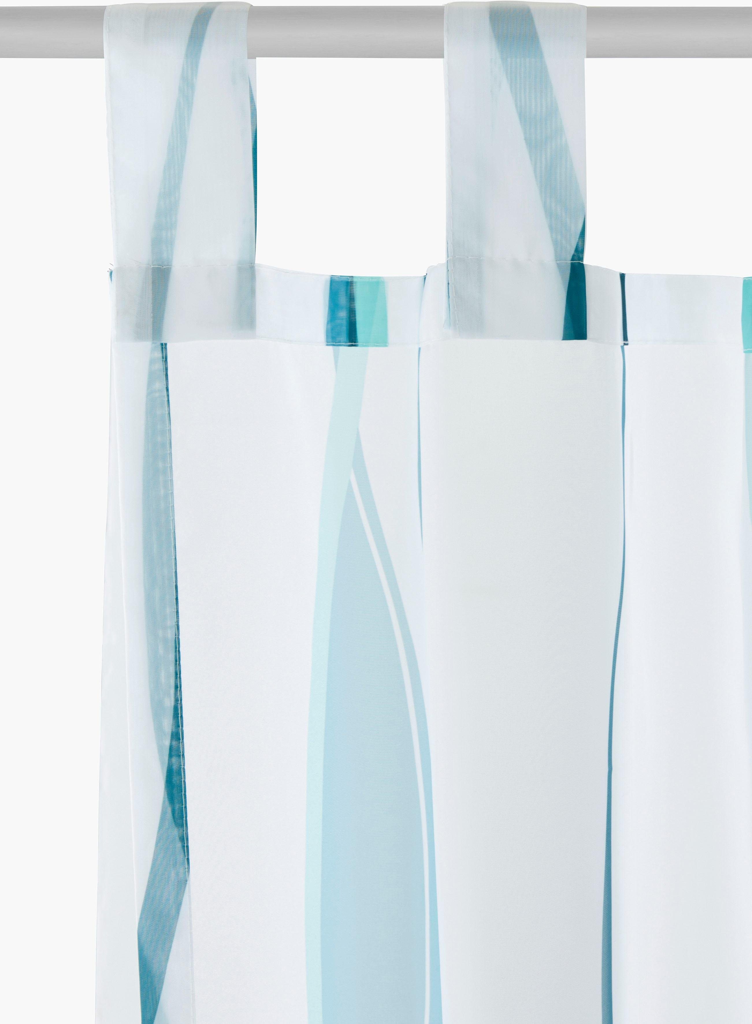 my home Gordijn Dimona set van 2, voile, polyester, golven (2 stuks)