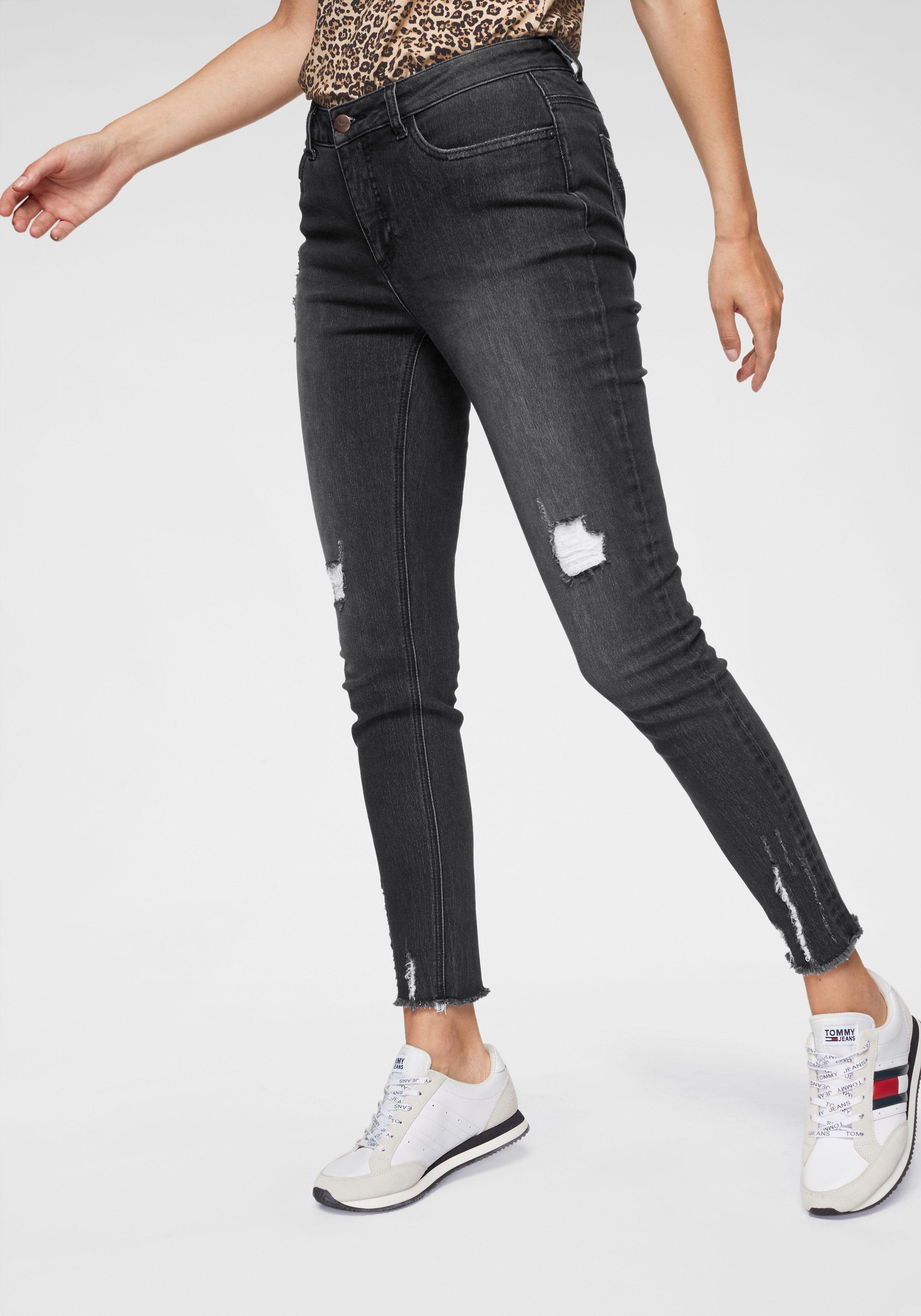 Aniston CASUAL Skinny fit jeans met vernietigde werking