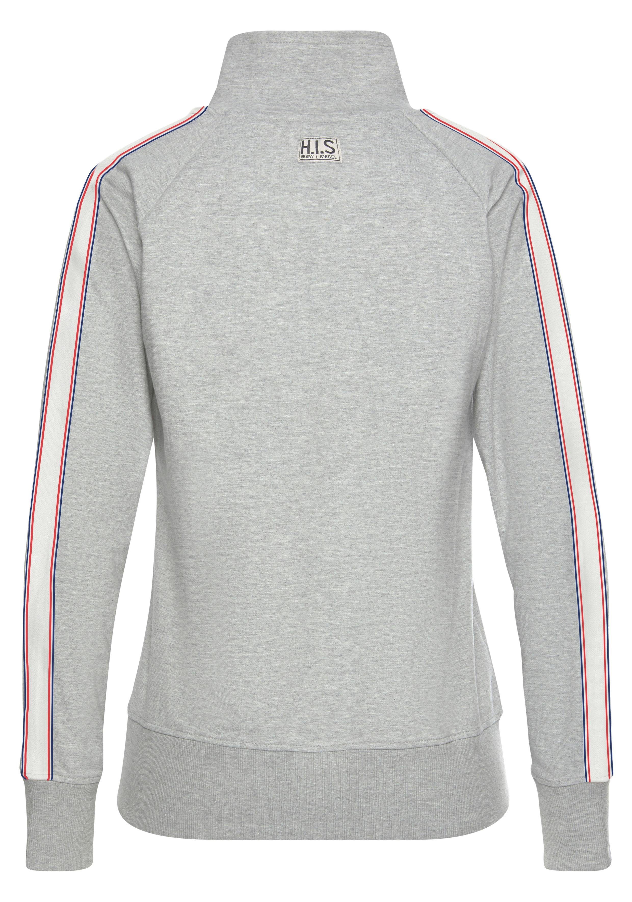 H.I.S Sweatvest met gestreept tape op de mouwen, loungewear, loungepak