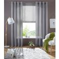my home gordijn xana transparant, voile, polyester, uni (1 stuk) grijs