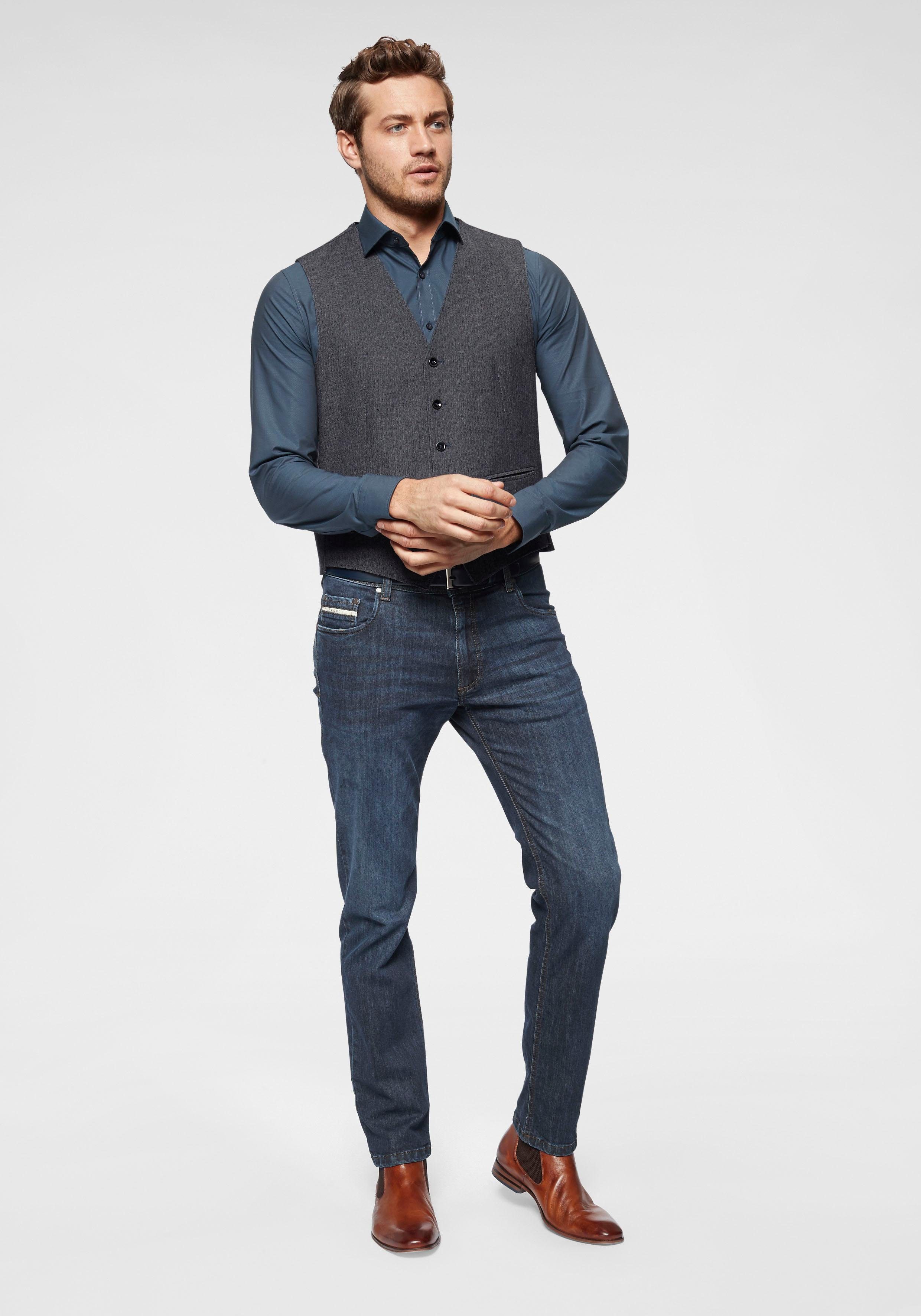 Bugatti 5-pocket jeans Band met riemlussen en zip-fly