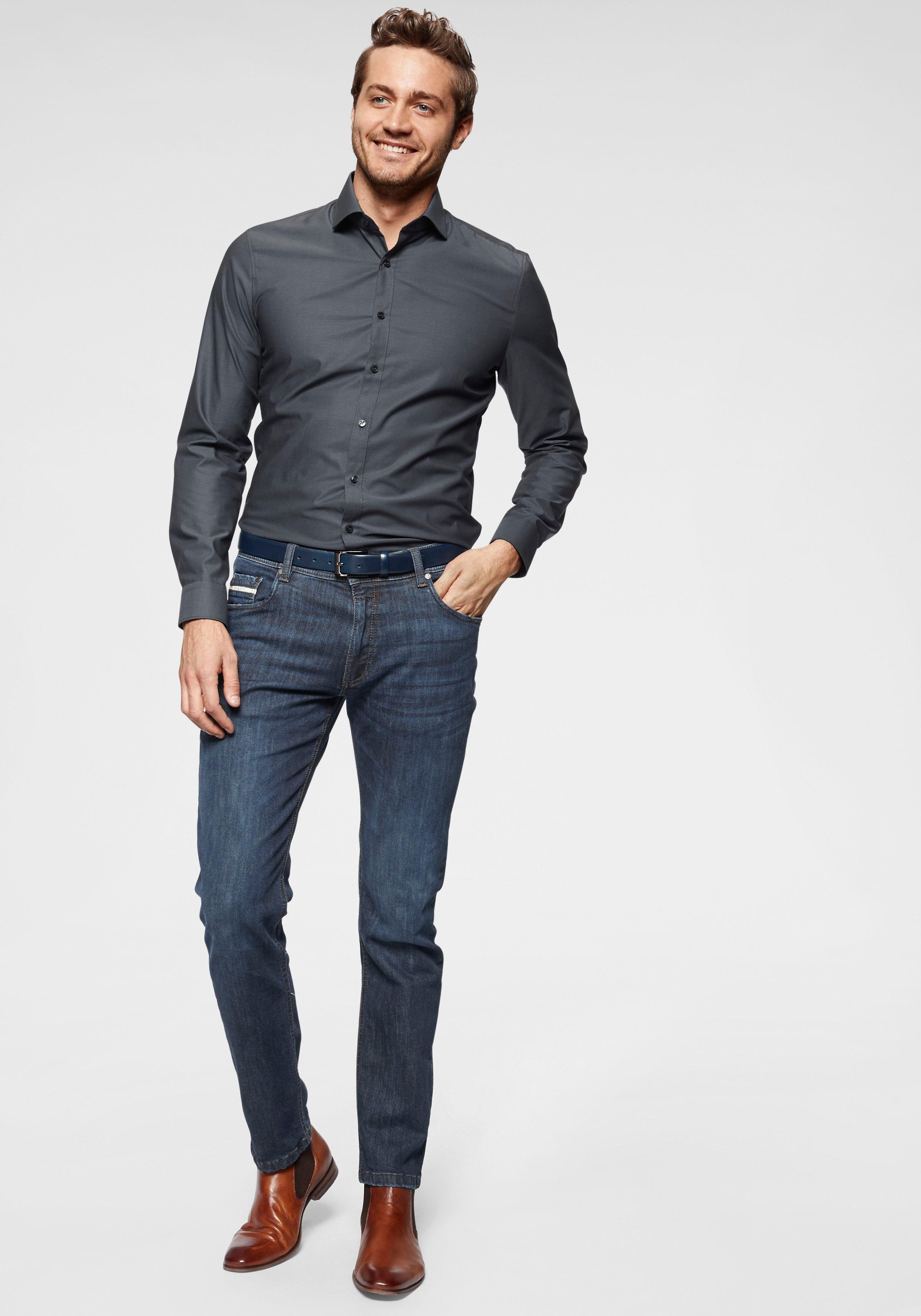 Bugatti 5-pocket jeans Band met riemlussen en zip-fly