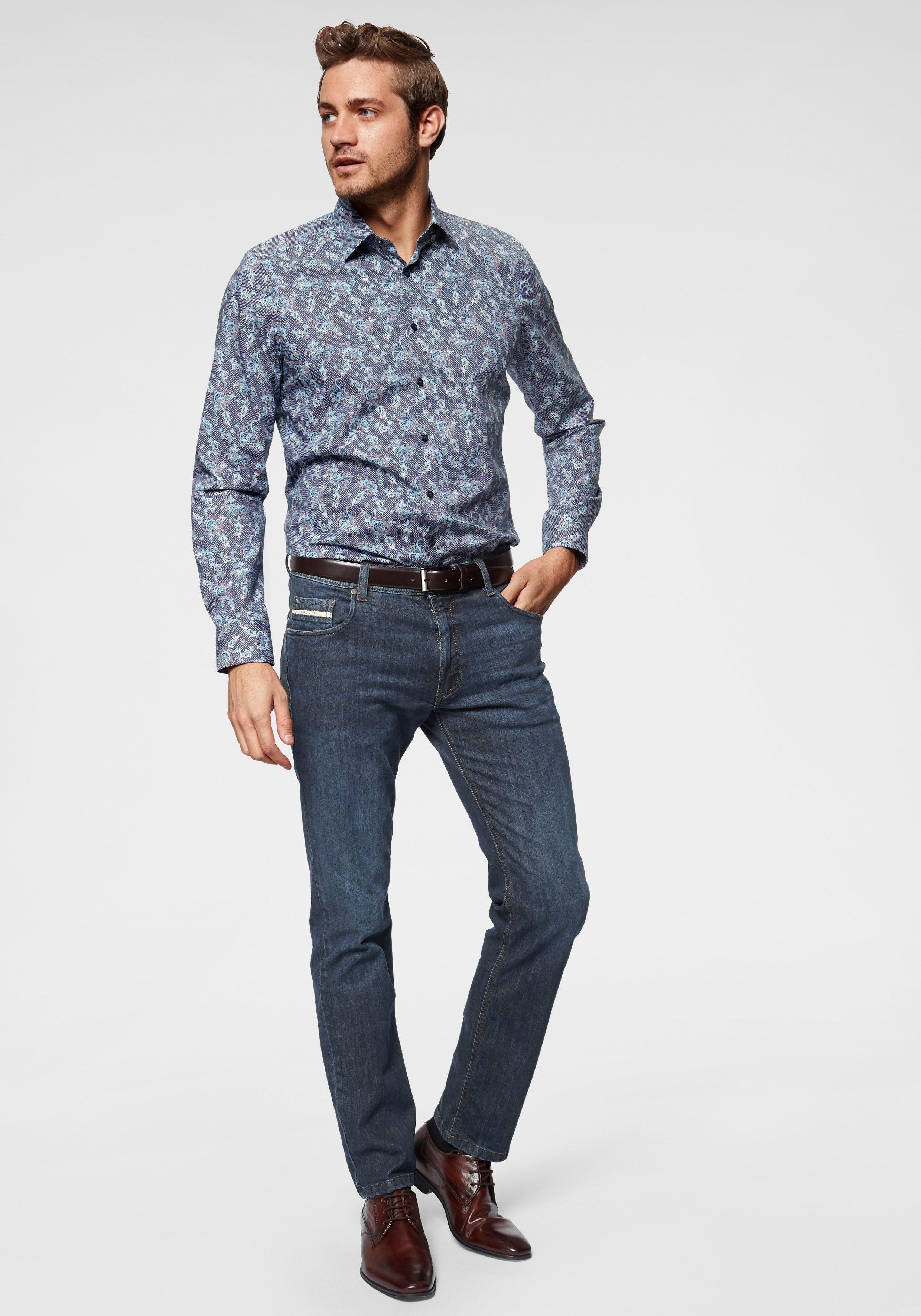 Bugatti 5-pocket jeans Band met riemlussen en zip-fly