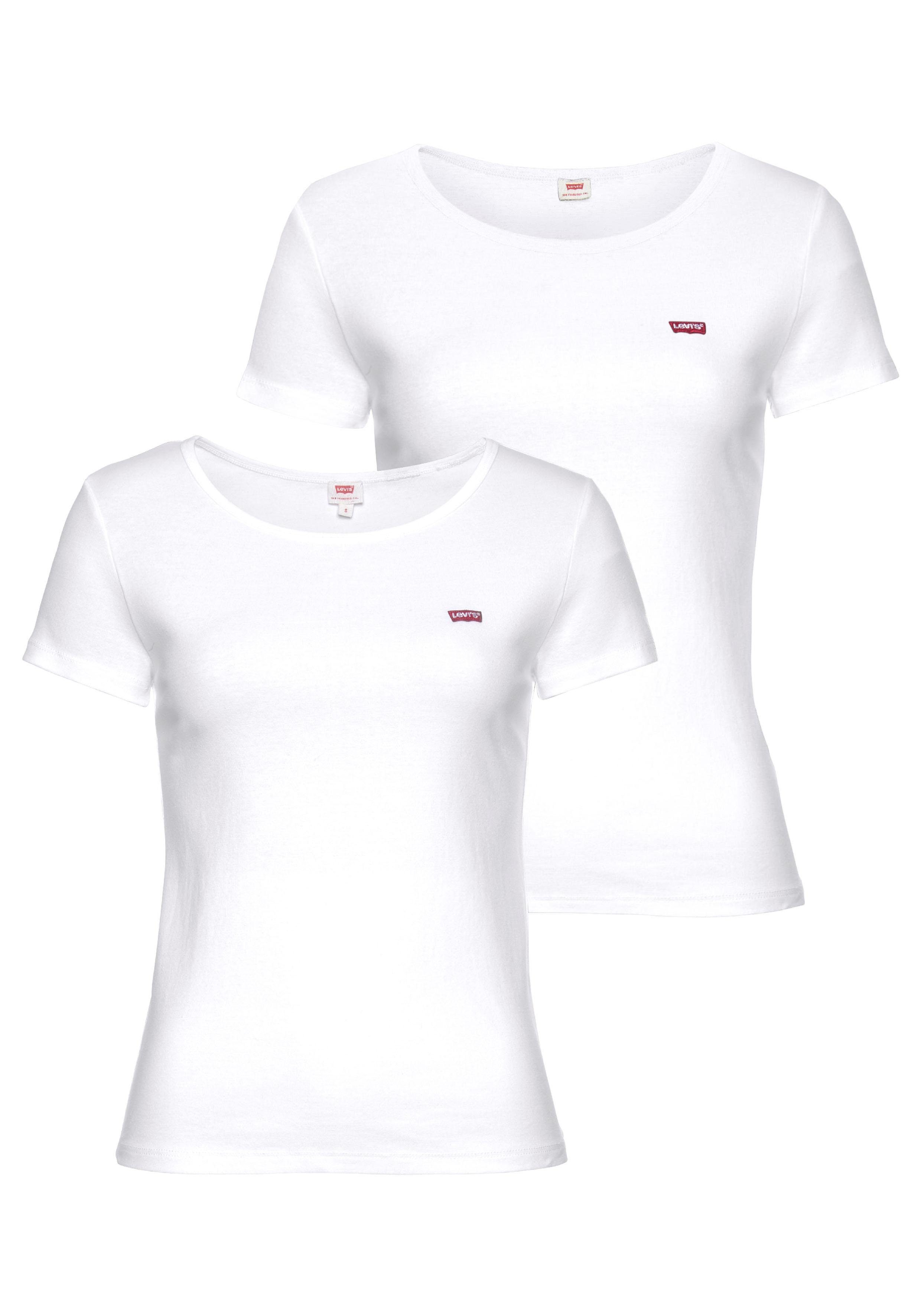 Levi's® T-shirt Mini-Logo met klein logoborduursel op borsthoogte (set, 2-delig)