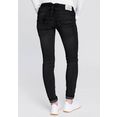 herrlicher skinny jeans pitch slim reused denim low waist met licht push-upeffect zwart