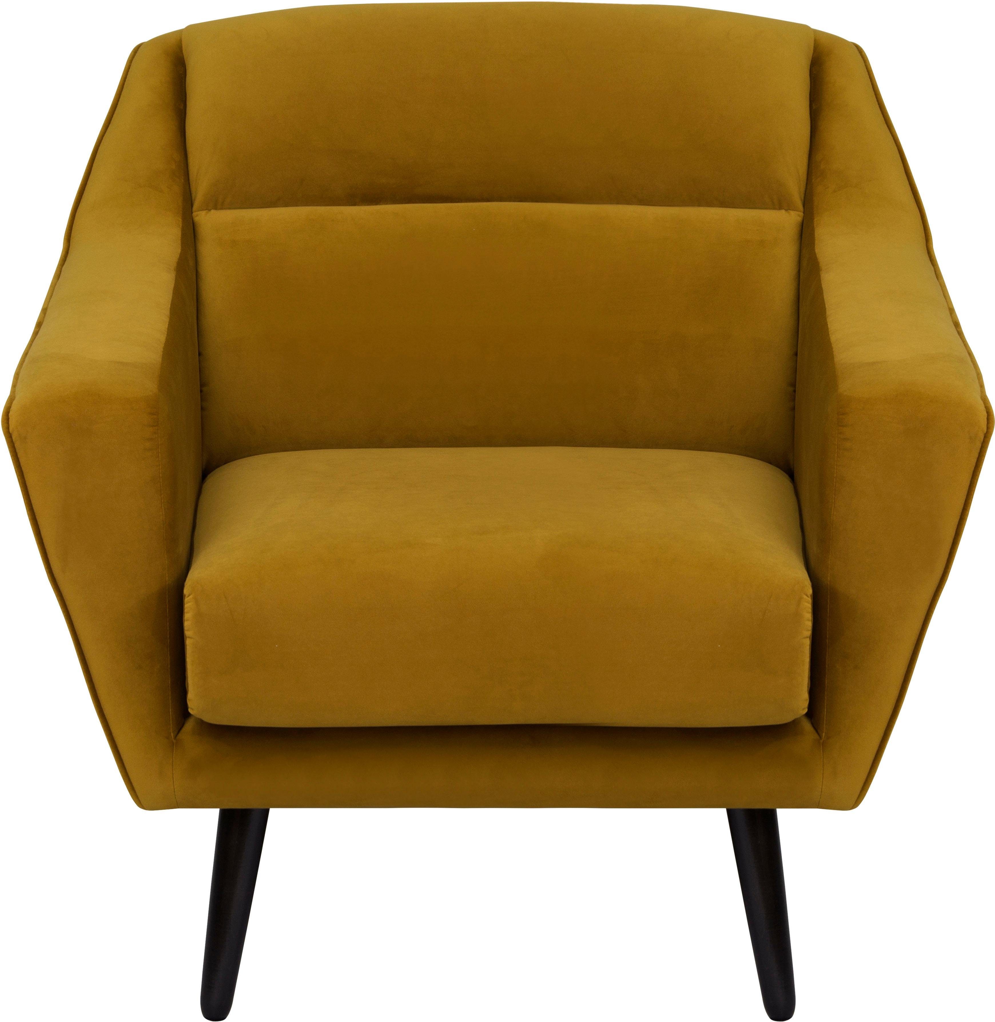 andas Fauteuil Bille met naad in het rugkussen en eikenhouten poten, design by morten georgsen
