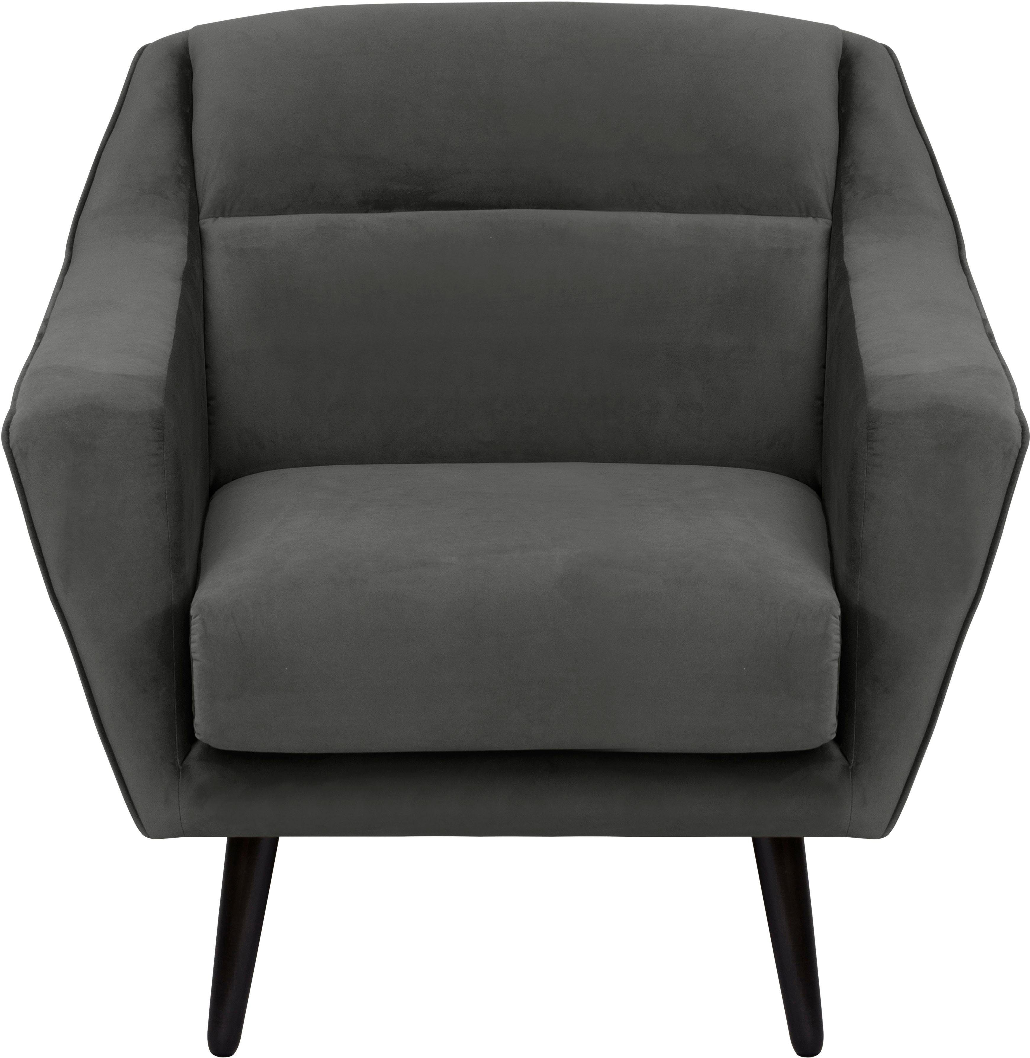 andas Fauteuil Bille met naad in het rugkussen en eikenhouten poten, design by morten georgsen