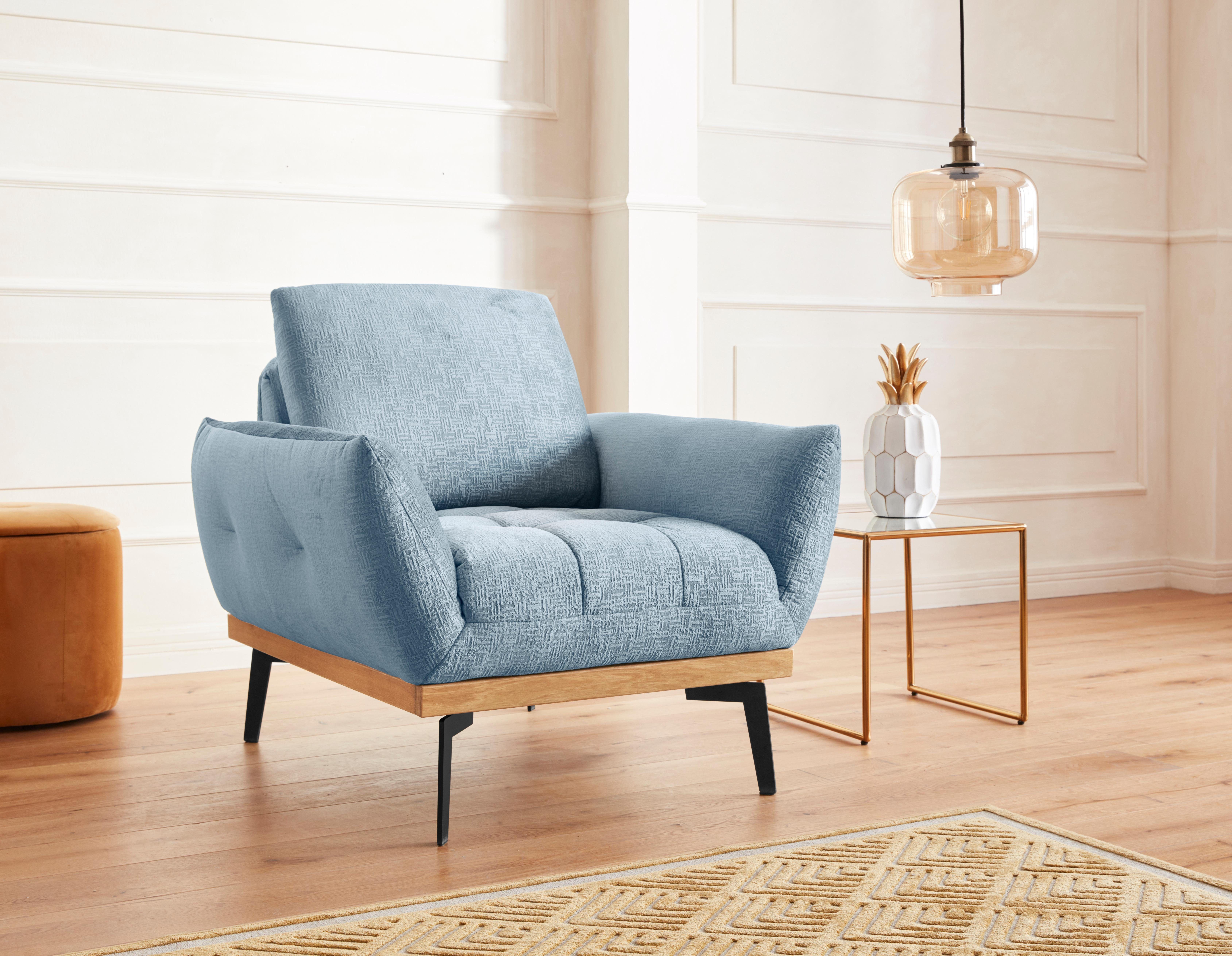 Guido Maria Kretschmer Home&Living Fauteuil Palic, loungestoel inclusief rugverstelling fauteuils blauw