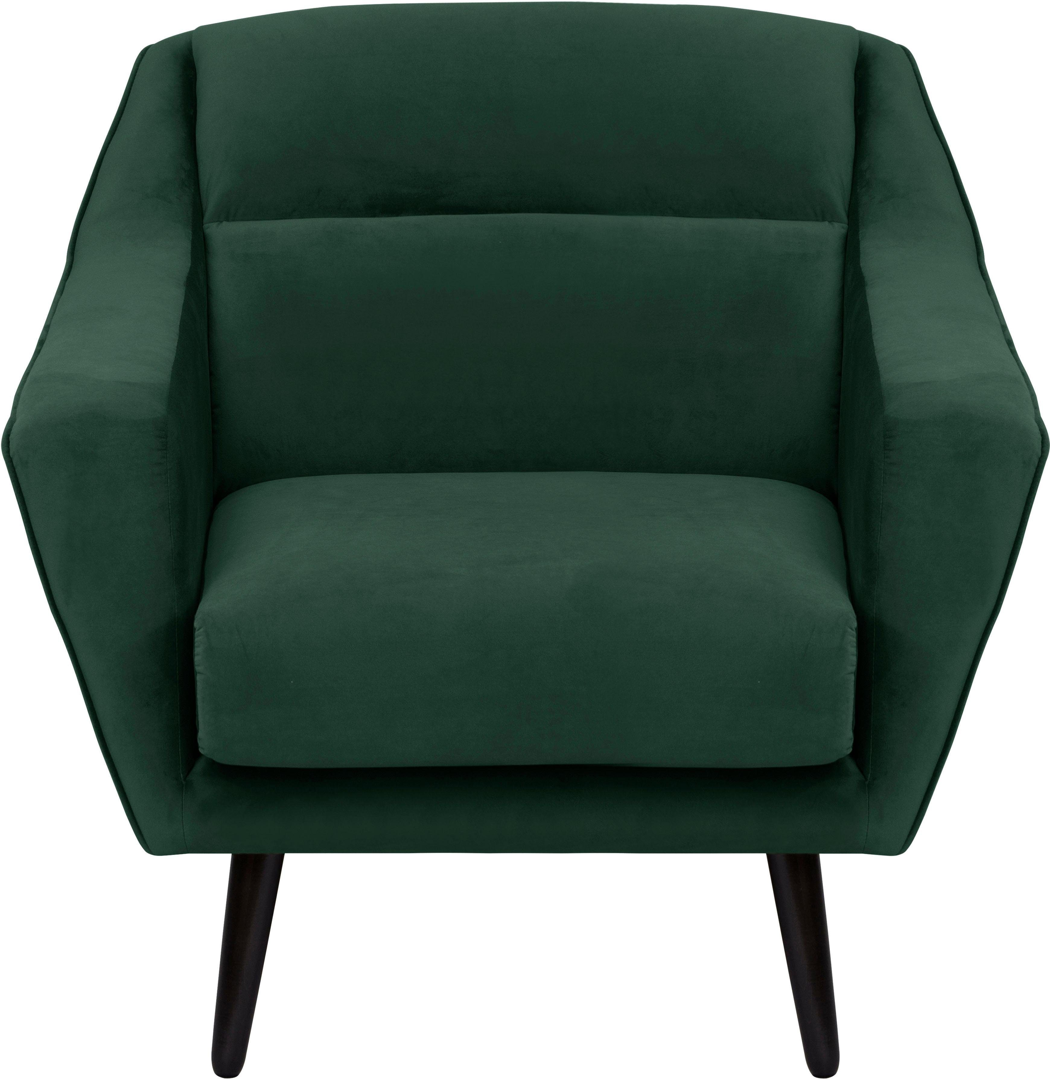 andas Fauteuil Bille met naad in het rugkussen en eikenhouten poten, design by morten georgsen