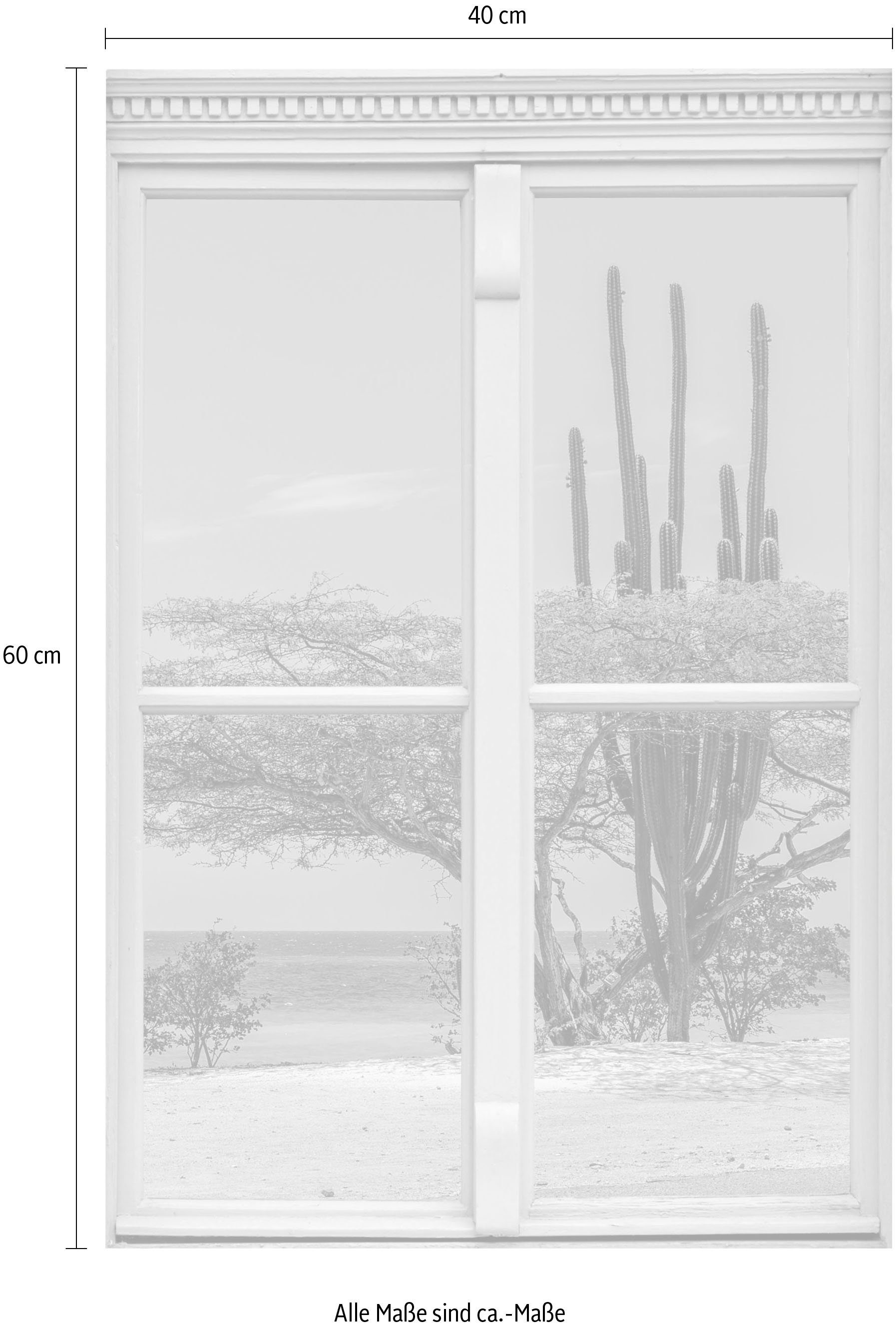 queence Wandfolie Cactus Muursticker, muurdecoratie, zelfklevend, 3D, raam