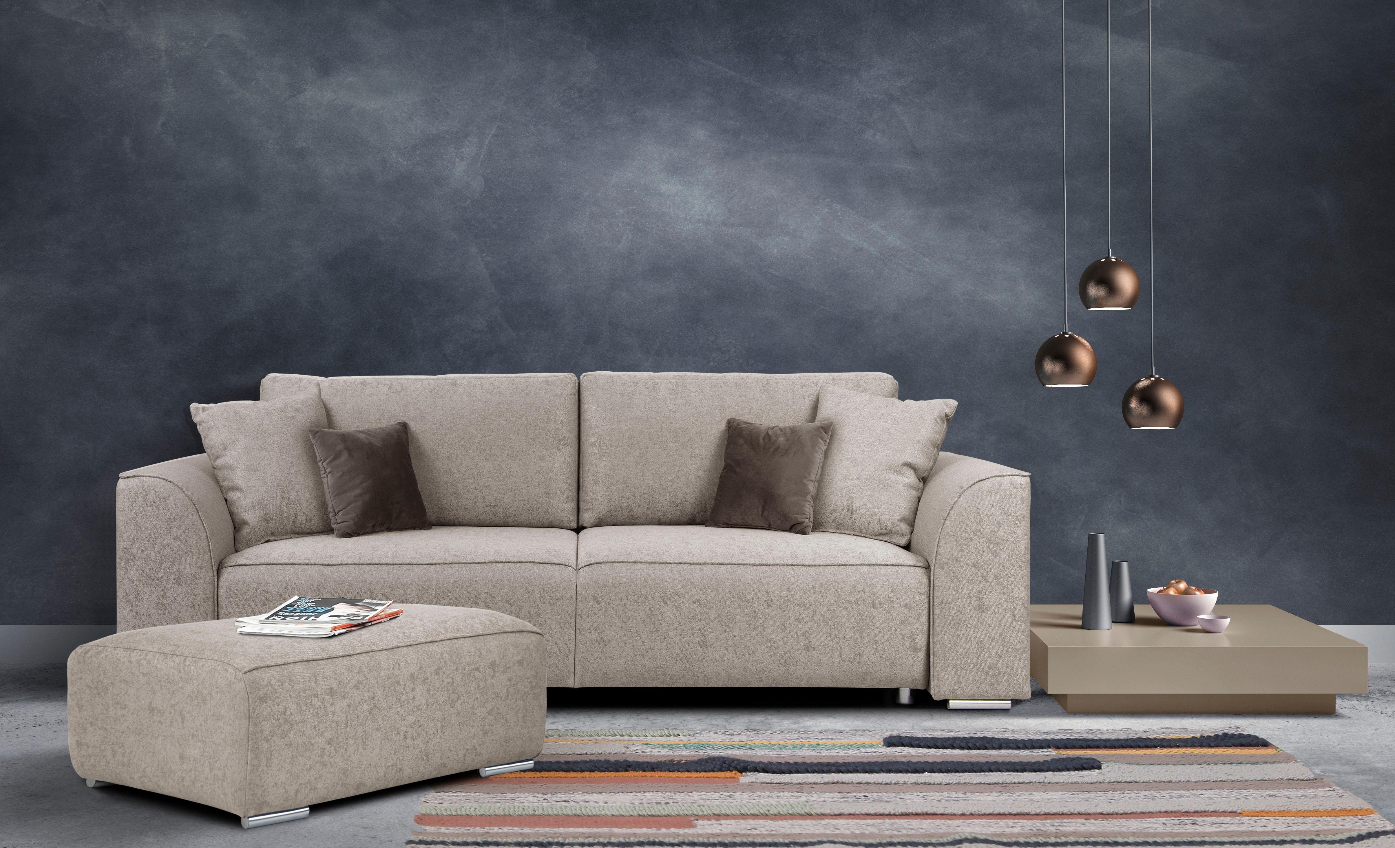 INOSIGN 3-zitsbank BEATRICE optionele slaapbank met bedlade, B/D/H 250/107/92 cm