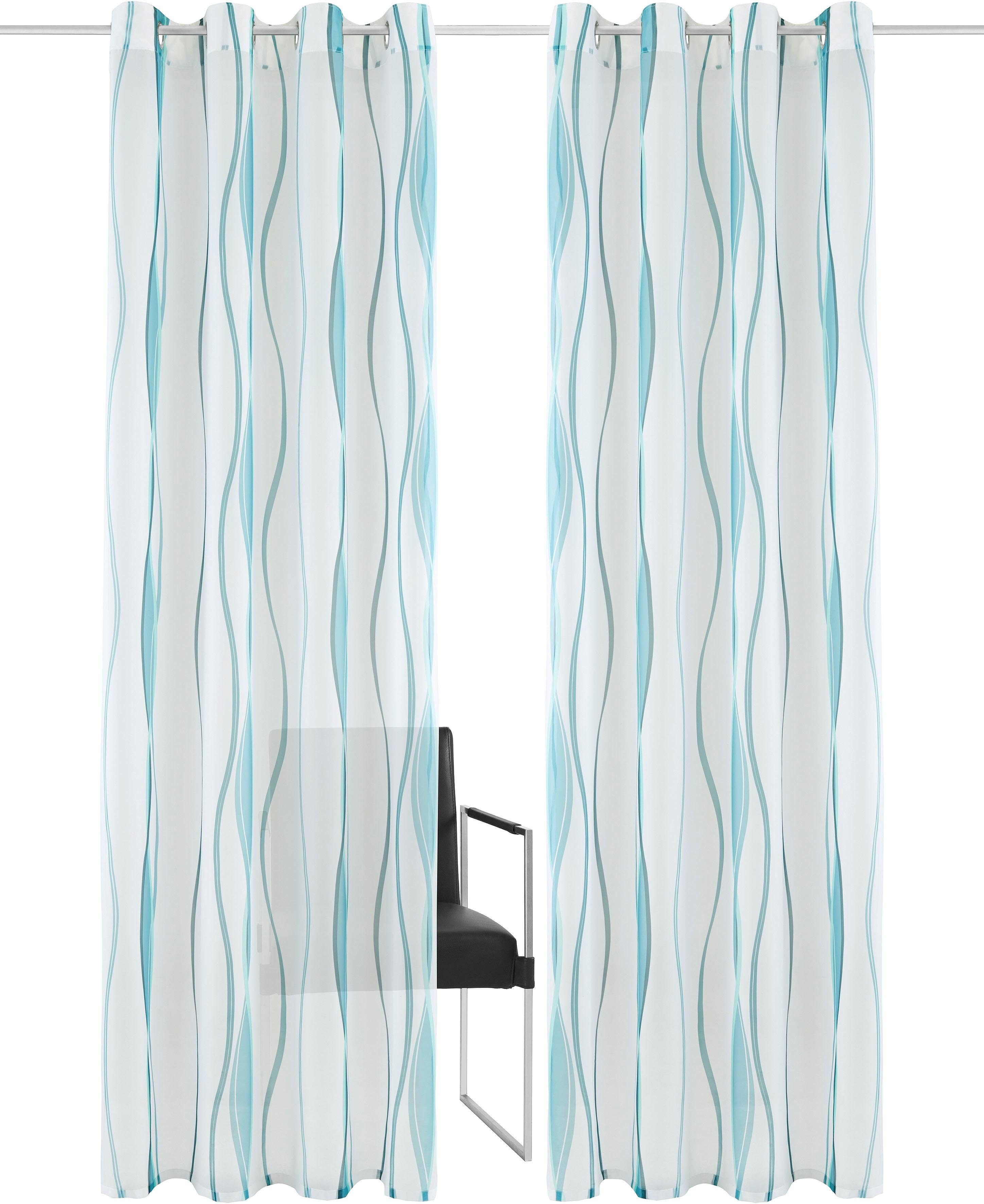 my home Gordijn Dimona Transparant, voile, polyester, golven (2 stuks)