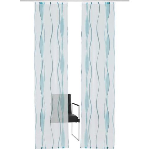 My home Paneelgordijn Dimona set van 2, kant-en-klaargordijn, met bevestigingsmateriaal, golven (2 stuks)