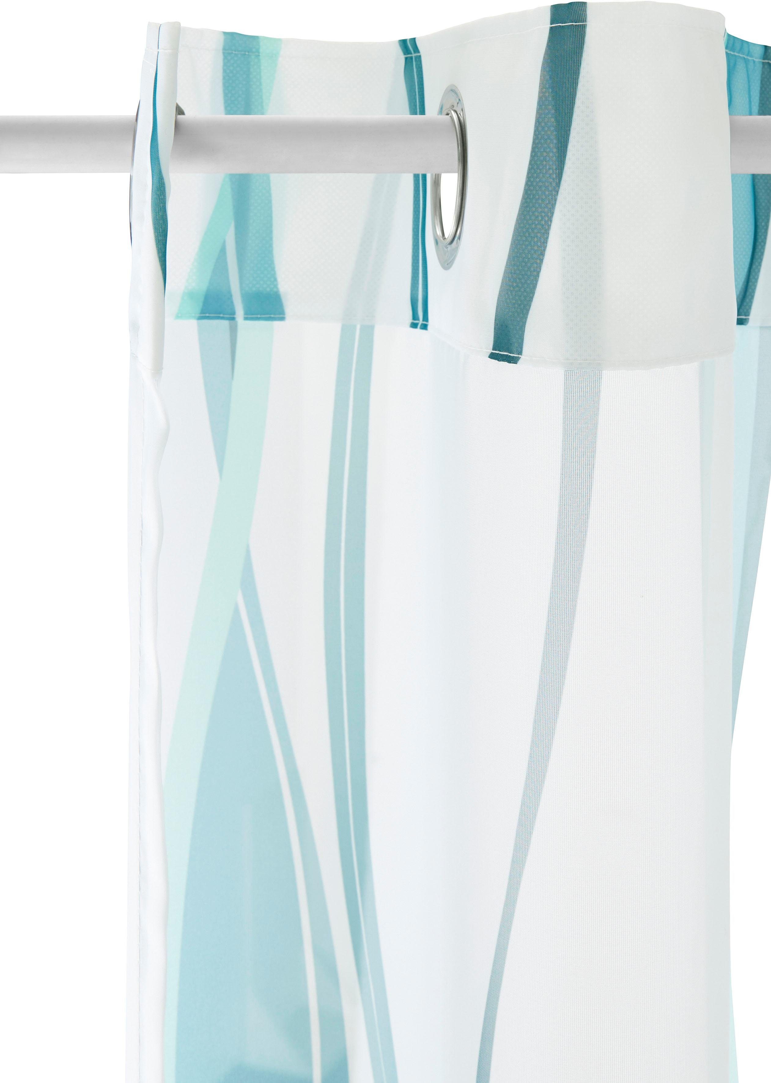 my home Gordijn Dimona set van 2, transparant, voile, polyester, golven (2 stuks)