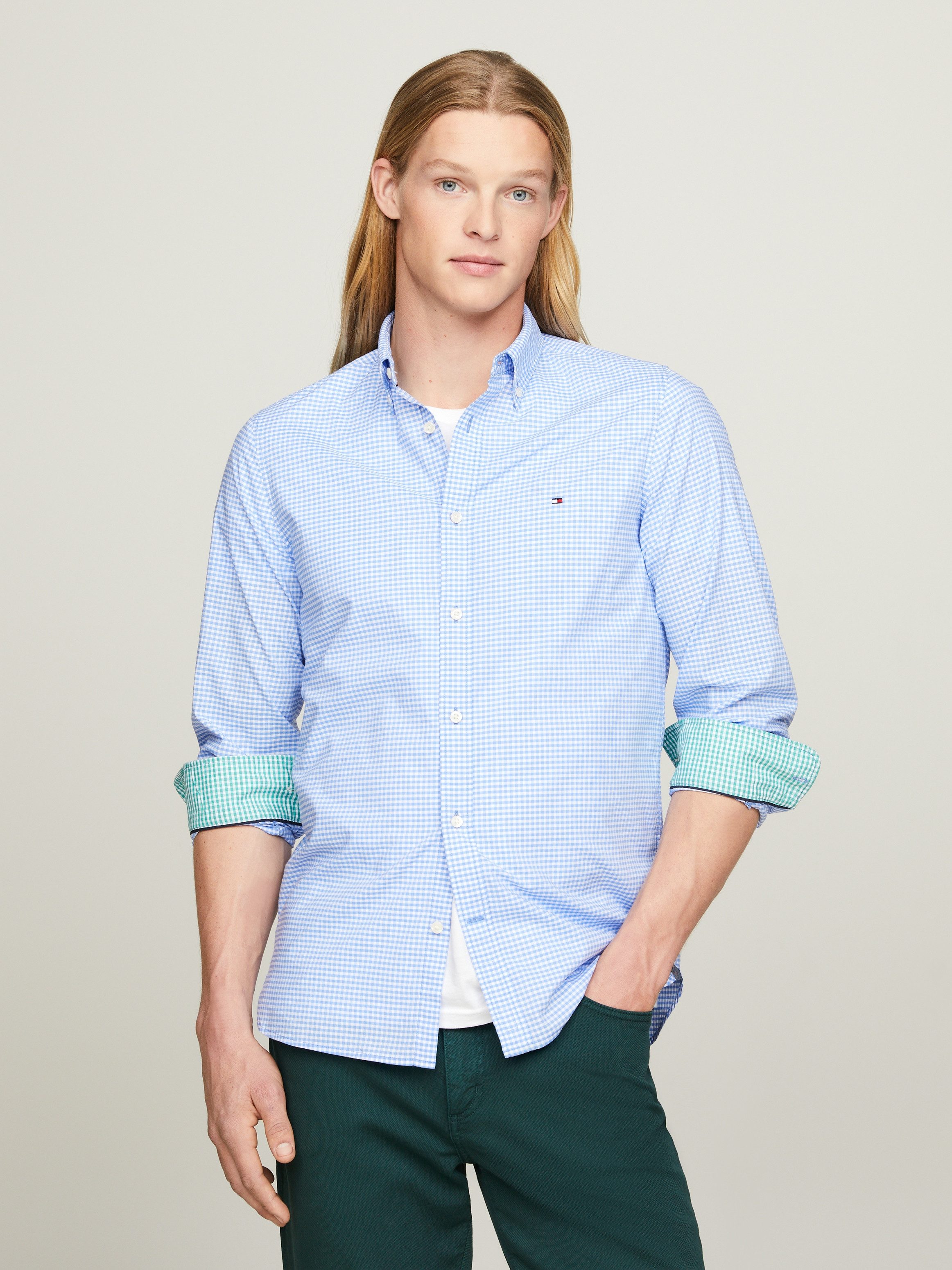 Tommy Hilfiger Geruit overhemd FLEX TEXTURED GINGHAM SF SHIRT