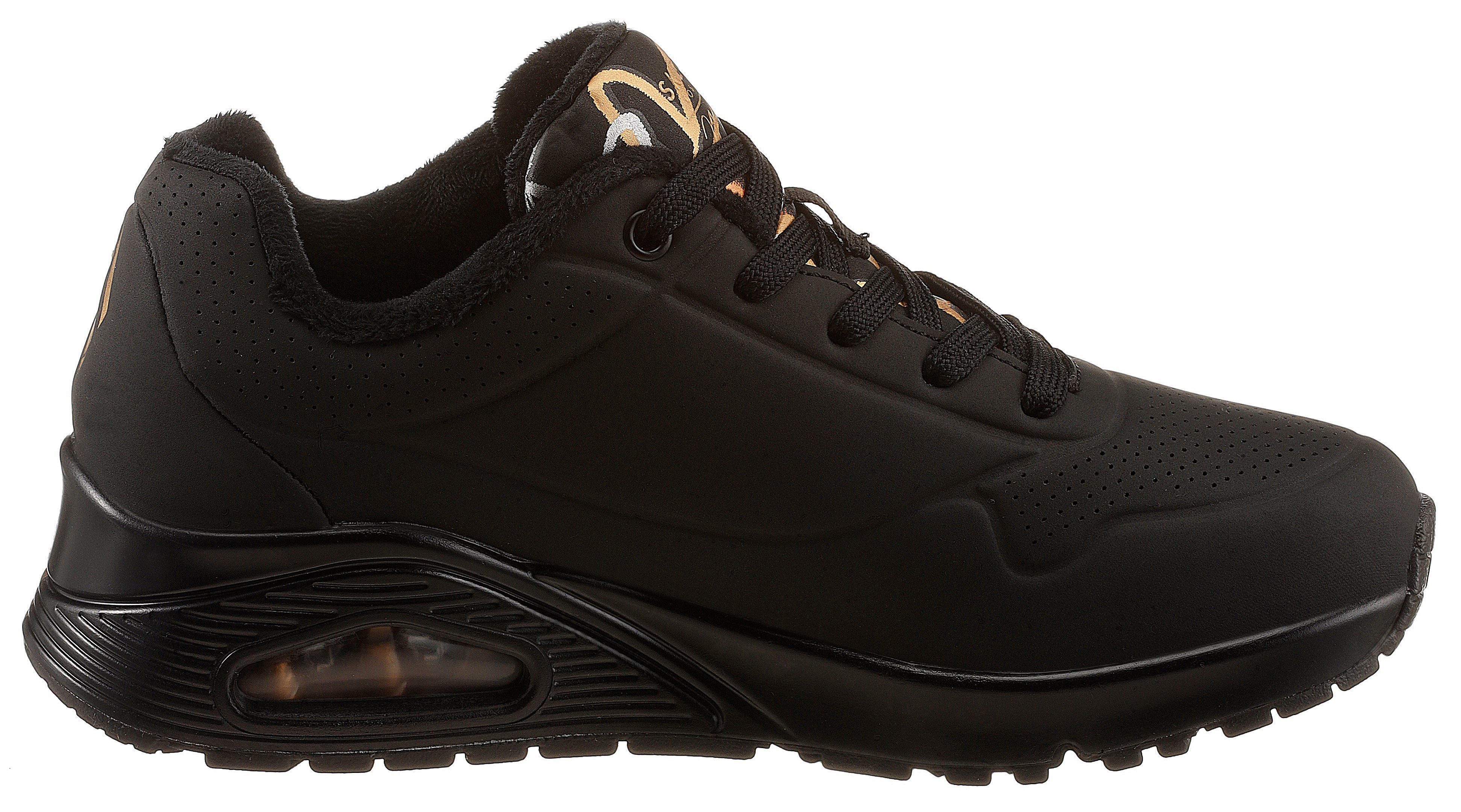 Skechers Sneakers UNO - METALLIC LOVE Vrijetijdsschoen, lage schoen, veterschoen met trendy metallic-print