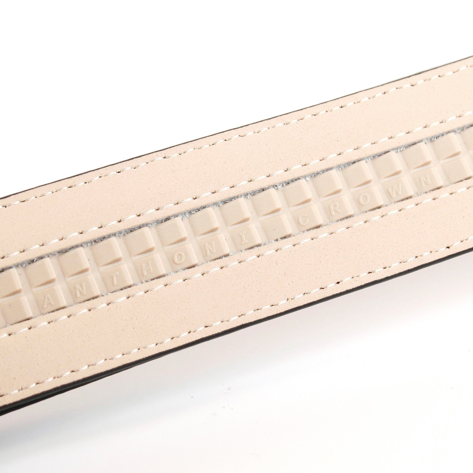 Anthoni Crown Leren riem 4 cm leren riem met automatische gesp voor jeans