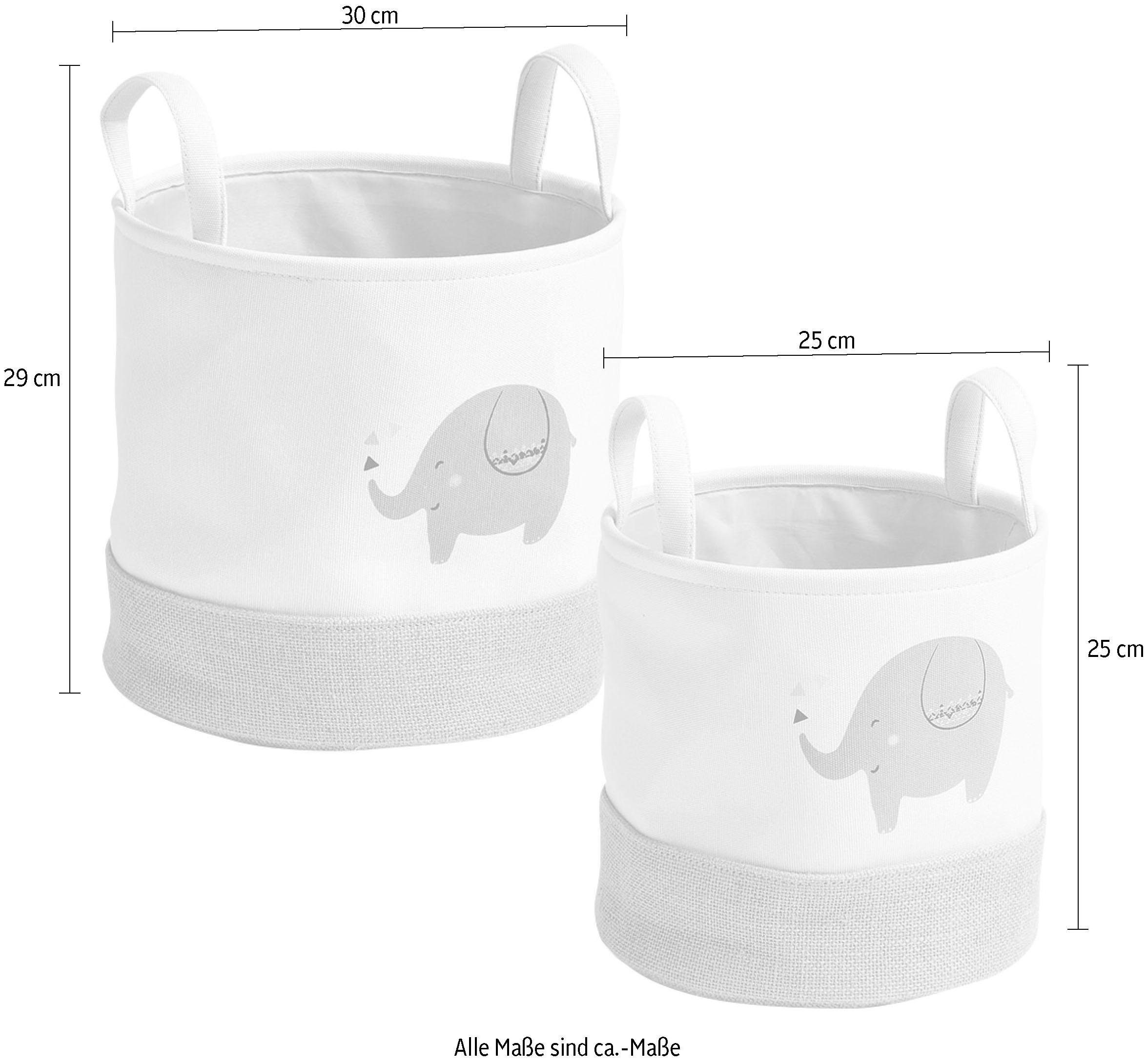 Zeller Present Opbergmand Olifant Schattig olifant diermotief (set, 2 stuks)