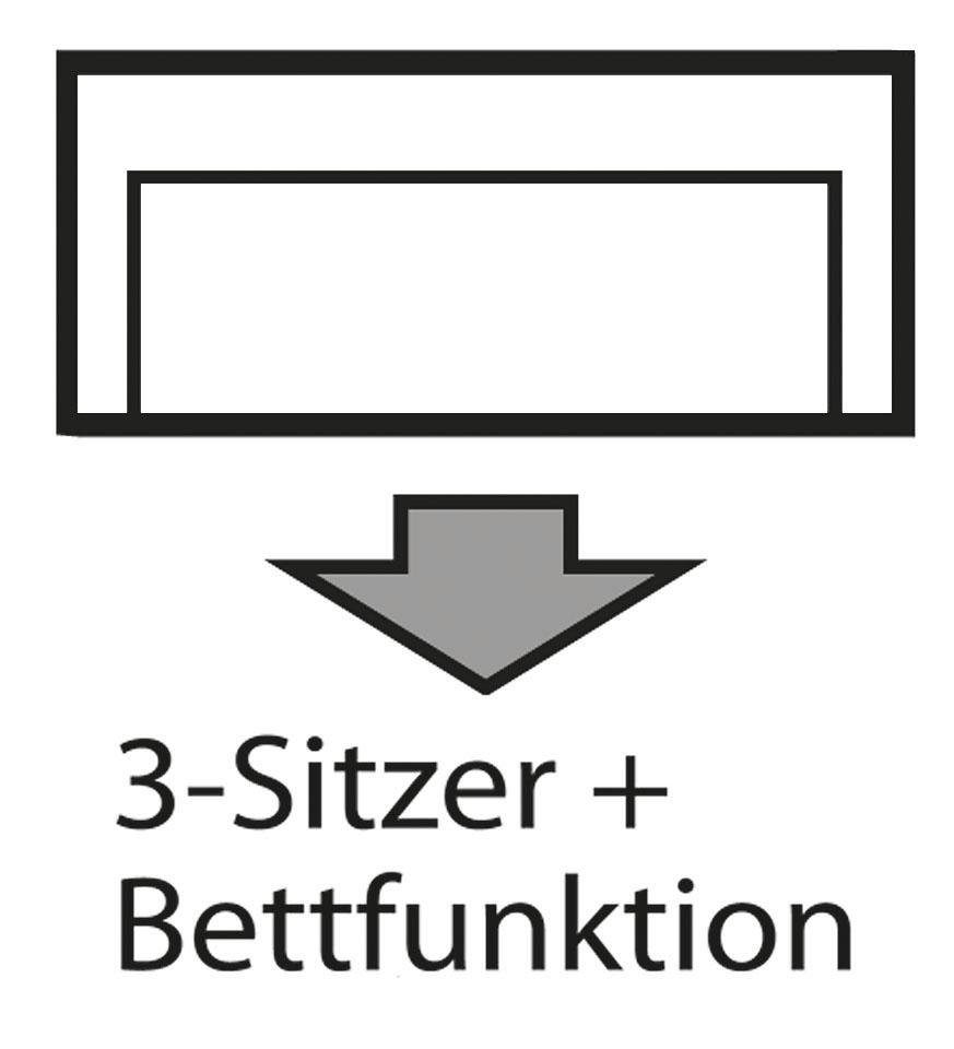 INOSIGN 3-zitsbank BEATRICE optionele slaapbank met bedlade, B/D/H 250/107/92 cm