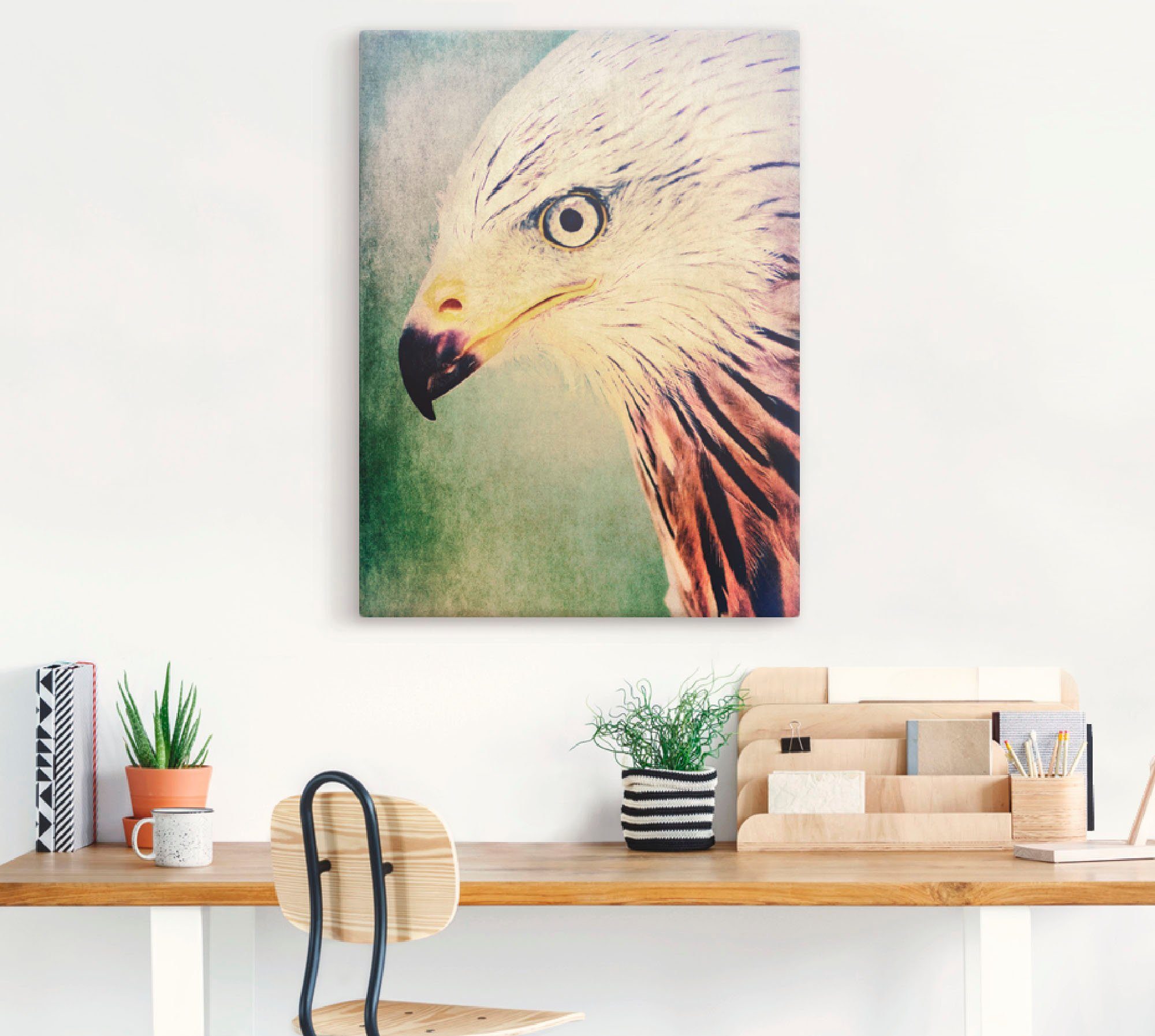 Artland Artprint op linnen Rode wouw gespannen op een spieraam