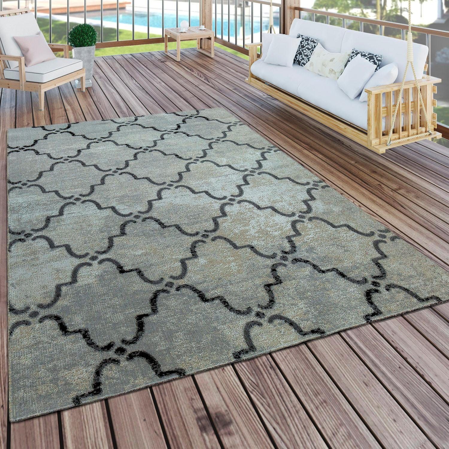 Paco Home Loper Artigo 411 Tapijtloper, korte pool, vintage-design, geschikt voor binnen en buiten