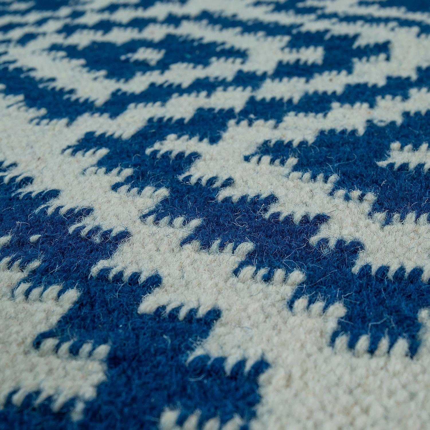 Paco Home Wollen kleed Kenitra 500 Platweefsel, zuivere wol, met de hand geweven, geruit design, met franje