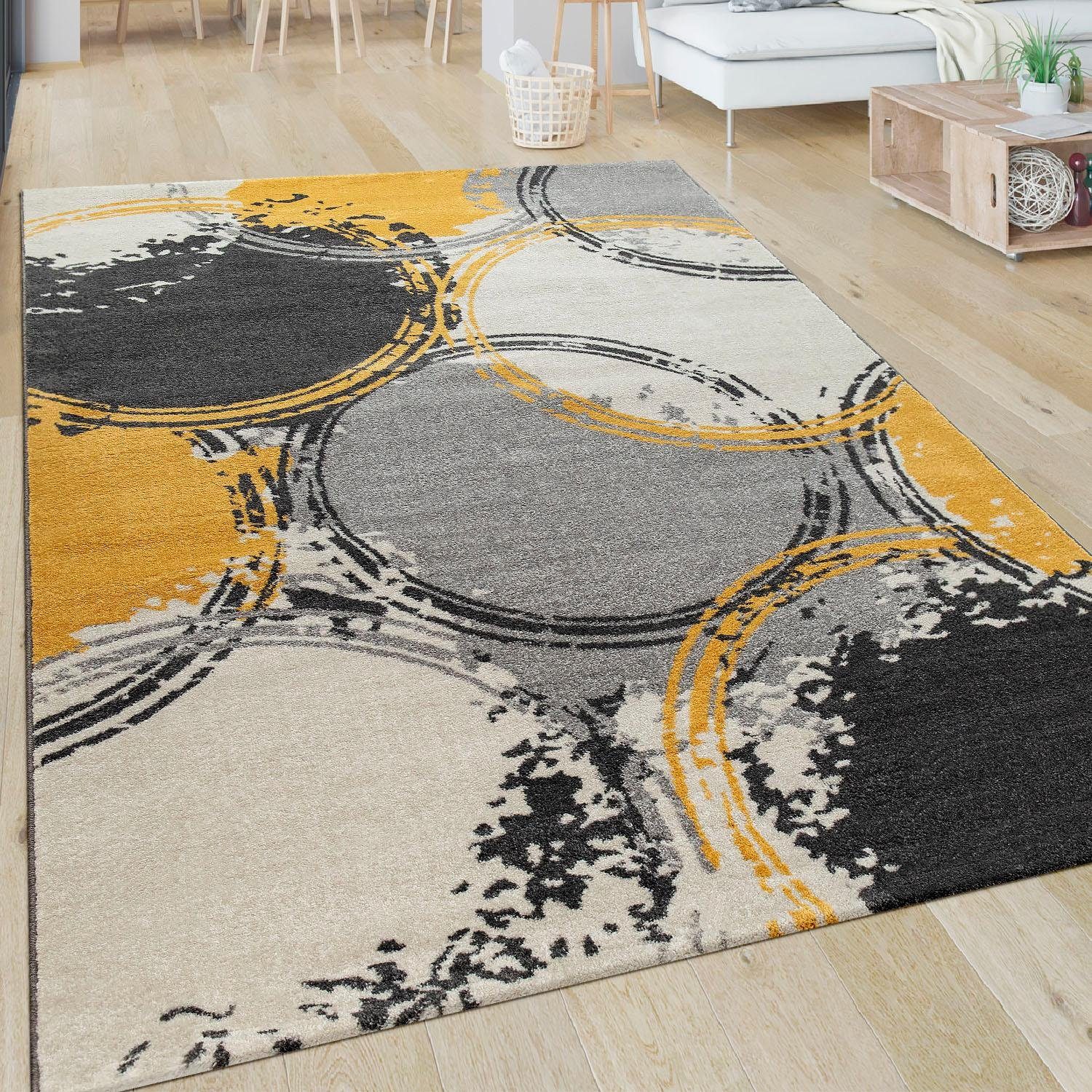 Paco Home Vloerkleed Pattern 129 Korte pool, modern design met cirkels