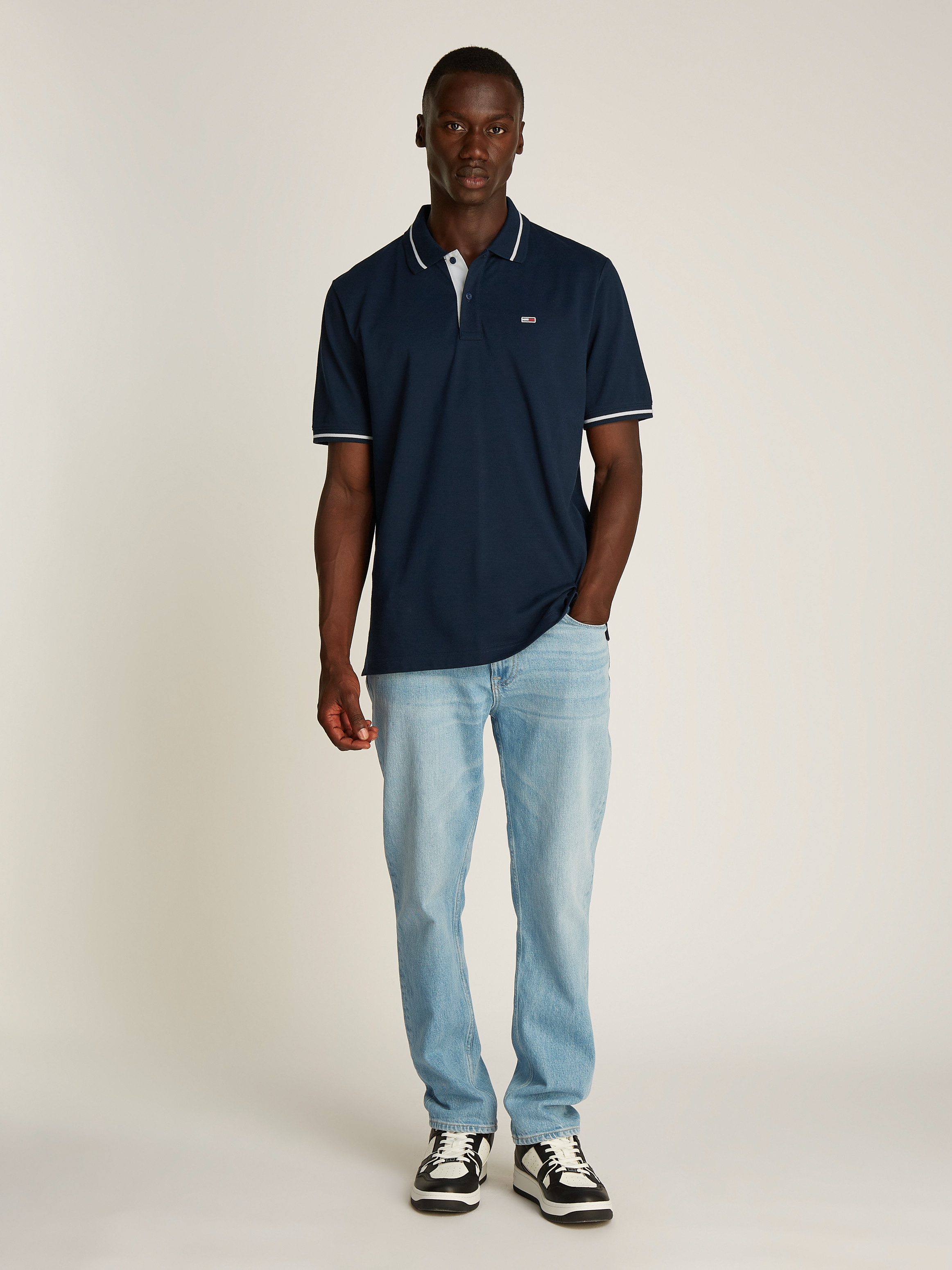 TOMMY JEANS Poloshirt TJM REG TIPPED POLO met gestreepte details