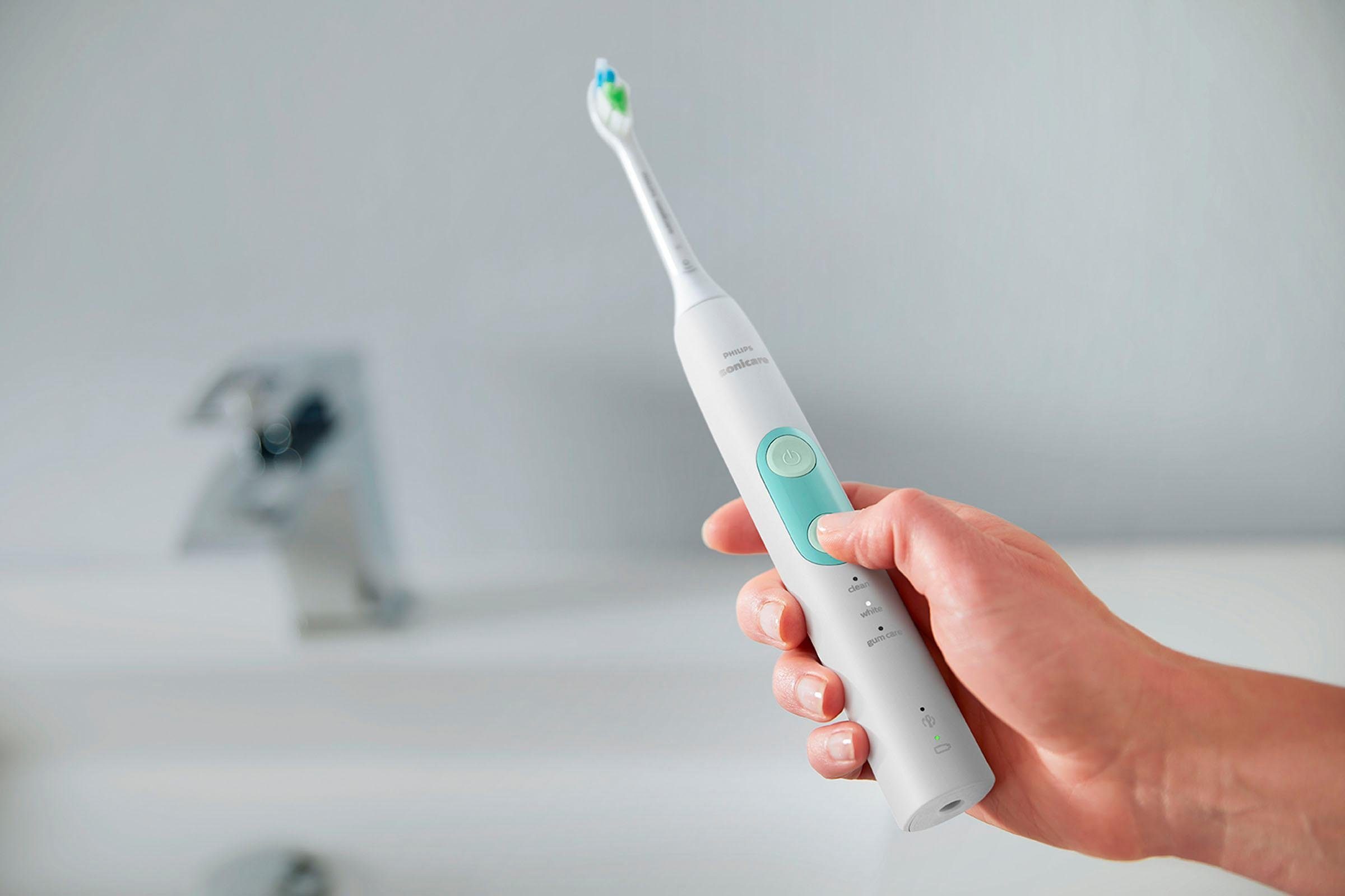 Philips Sonicare Elektrische tandenborstel ProtectiveClean 5100 HX6857/28 met geïntegreerde druksensor, 3 reinigingsprogramma’s, inclusief reisetui