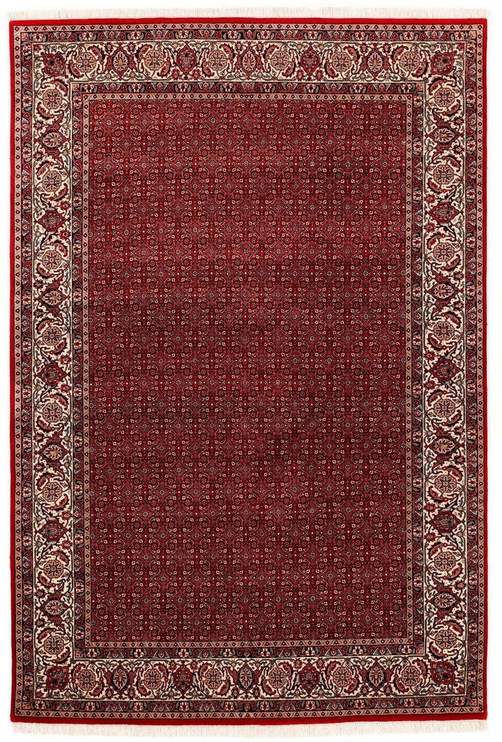 OCI DIE TEPPICHMARKE Oosters tapijt Sultan Herati hoogwaardig met de hand geknoopt, met franje, woonkamer oosterse vloerkleden maat 6 rood