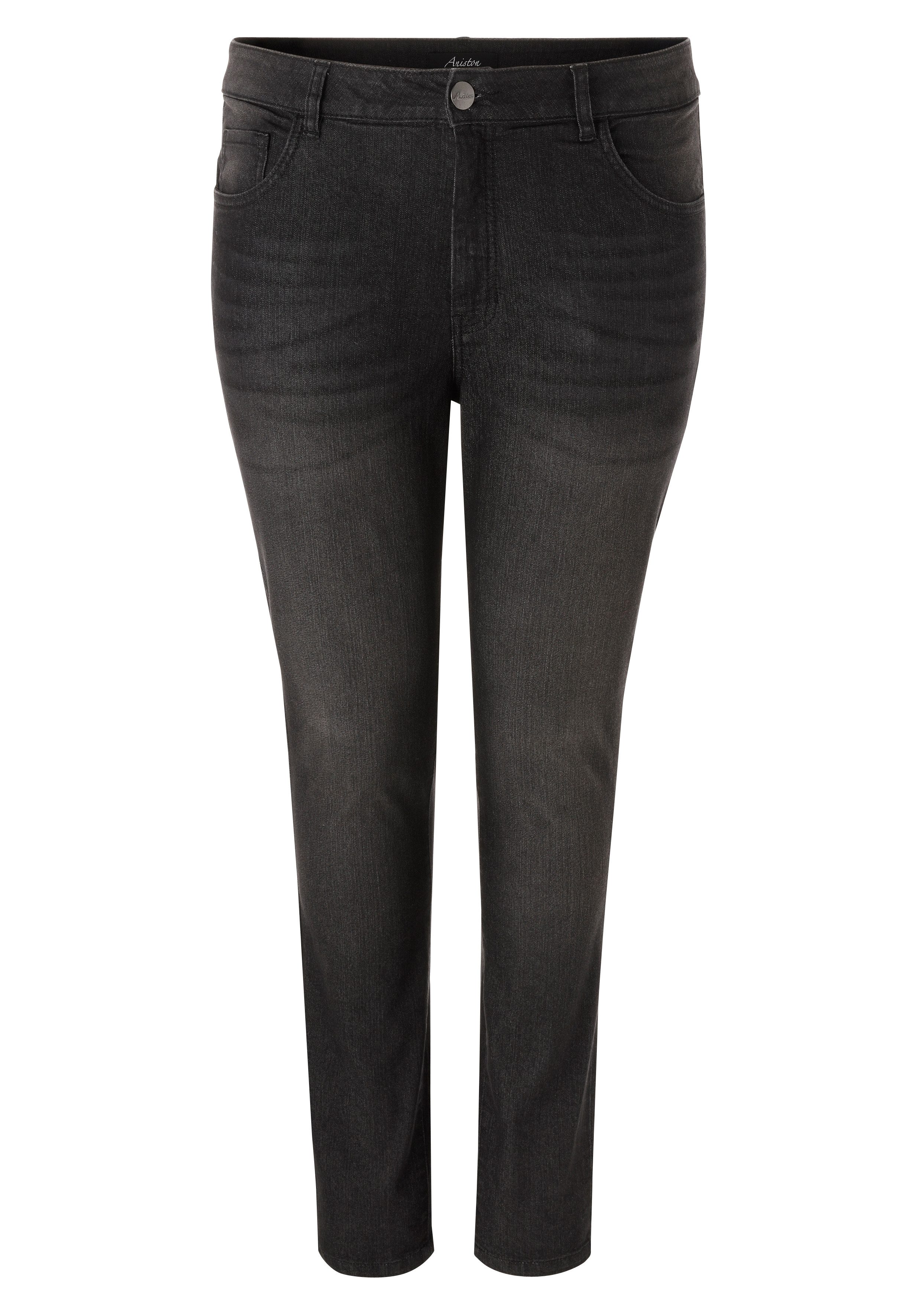 Aniston PLUS Skinny fit jeans regular taille - in subtiele used-wassing - nieuwe kollectie