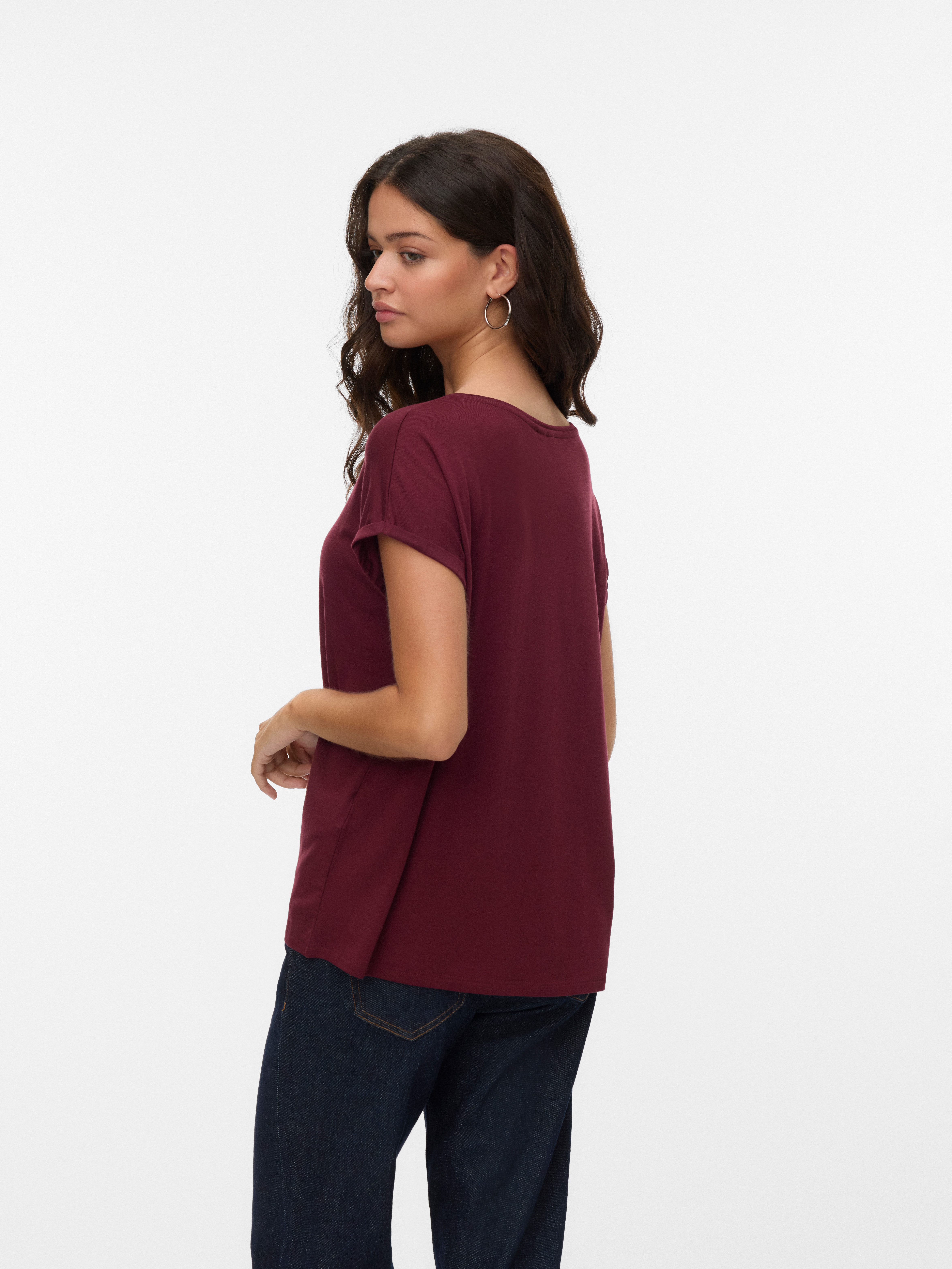 Vero Moda Shirt met ronde hals VMAVA PLAIN SS TOP GAJRS NOOS