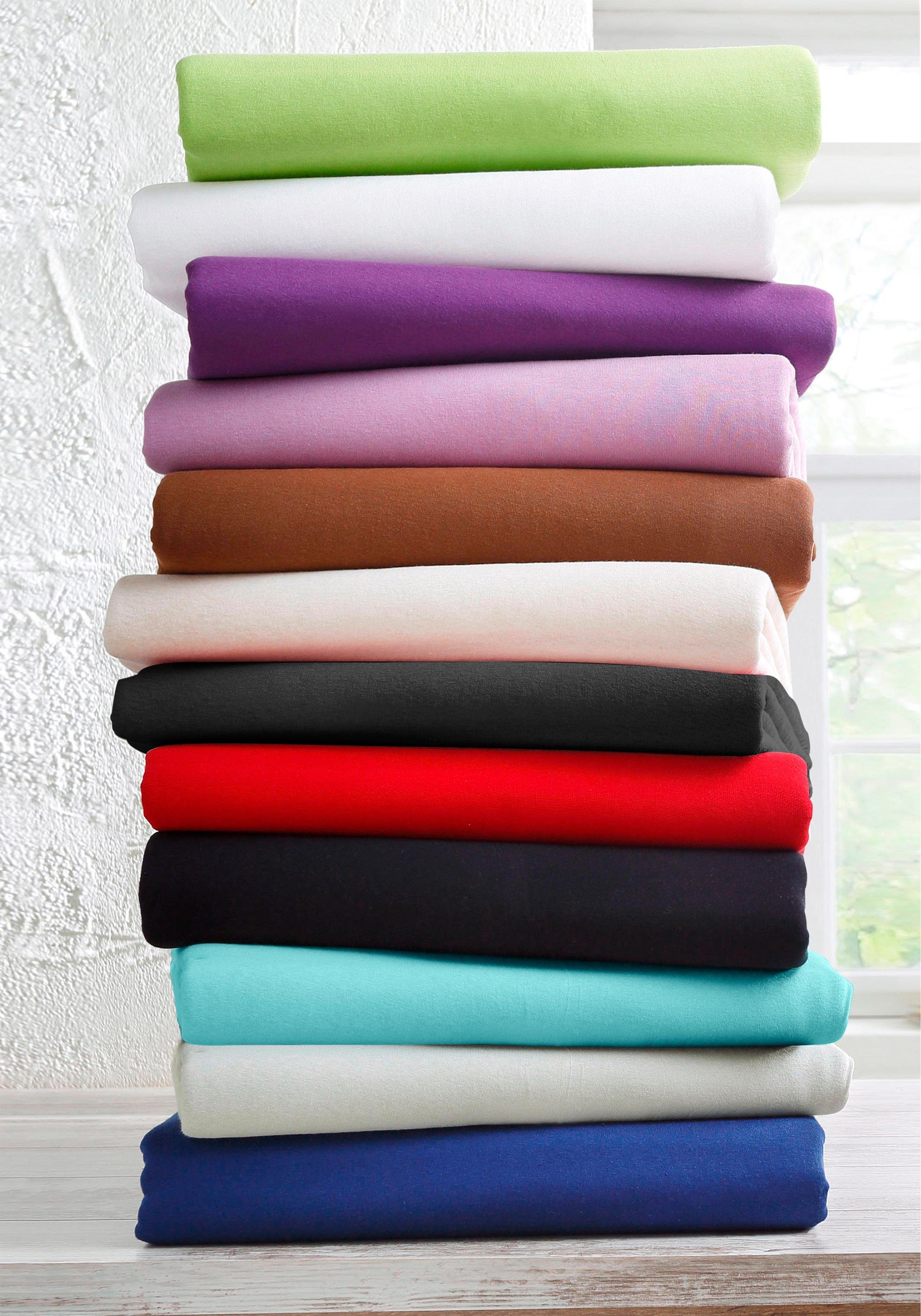 bellana Hoeslaken Meloen in maat 70x140, 90x200, 140x200 of 180x200 cm Katoen, matrassen tot 25 cm hoogte, hoeslaken ook voor kinderen (1 stuk)