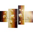 delavita wanddecoratie rumin - magnoliatak (4 stuks) bruin