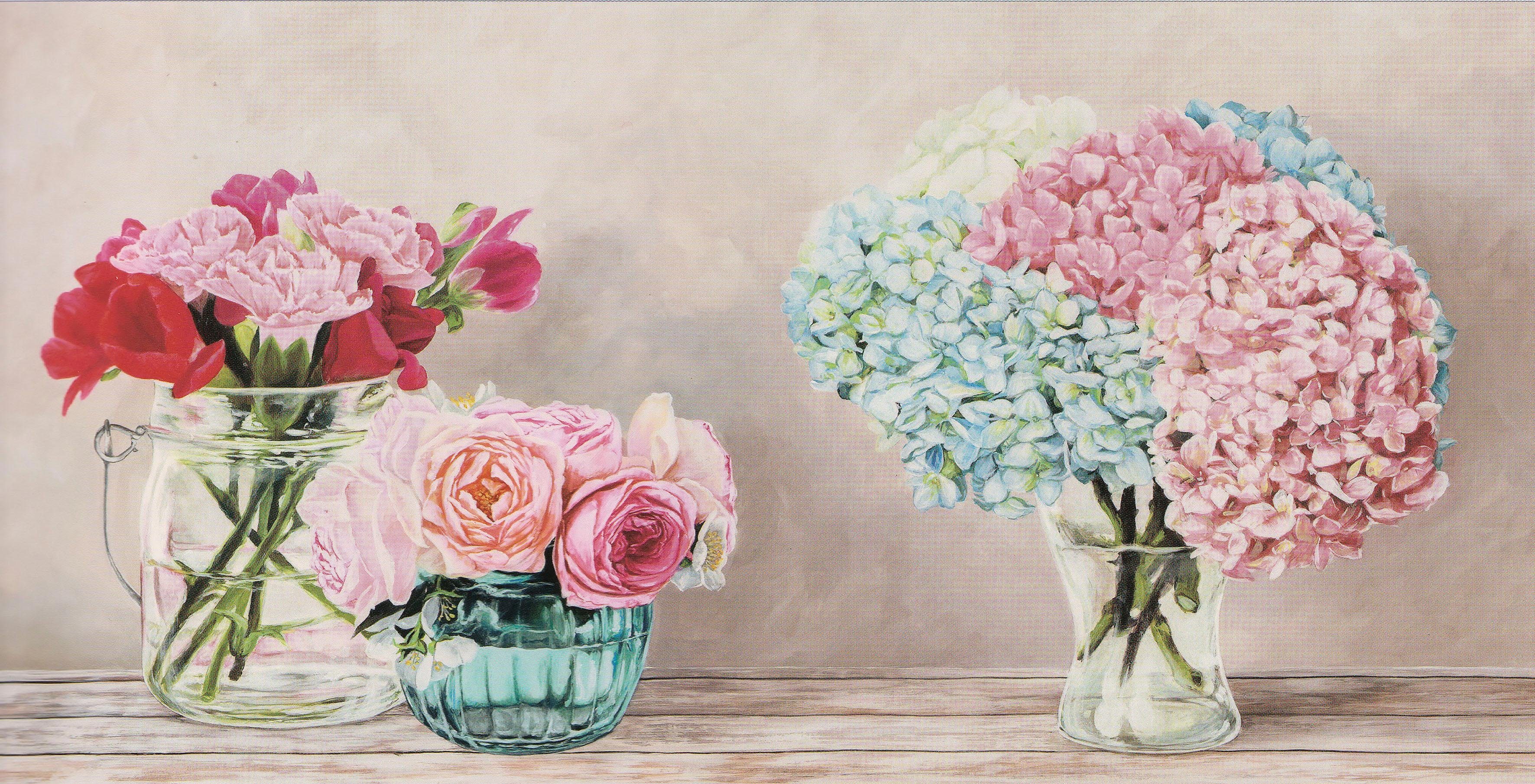 Home affaire Decoratief paneel REMY DELLAL / Fleurs et Vases Blanc