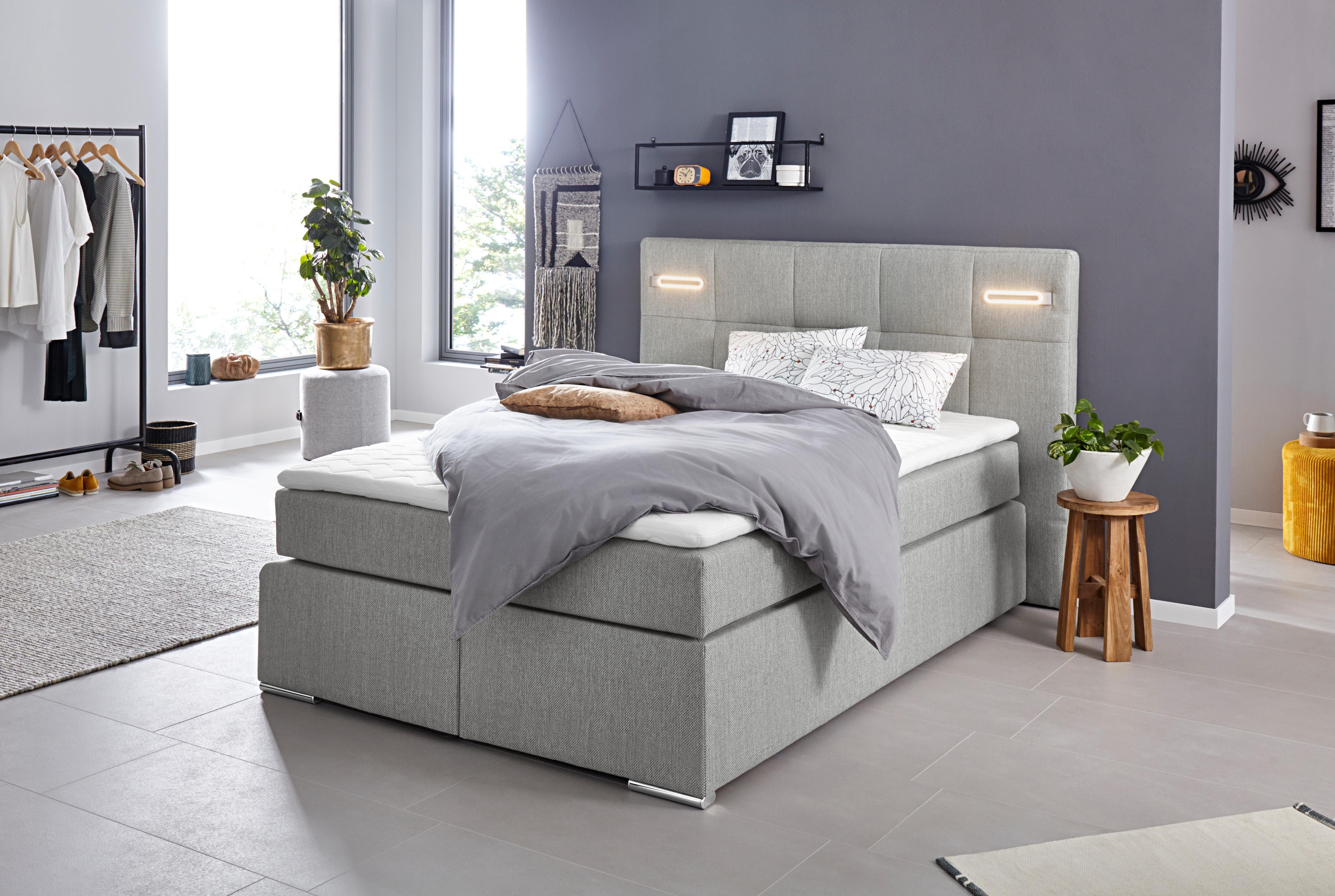 COLLECTION AB Boxspring Dormante inclusief ledverlichting, topmatras en kussen