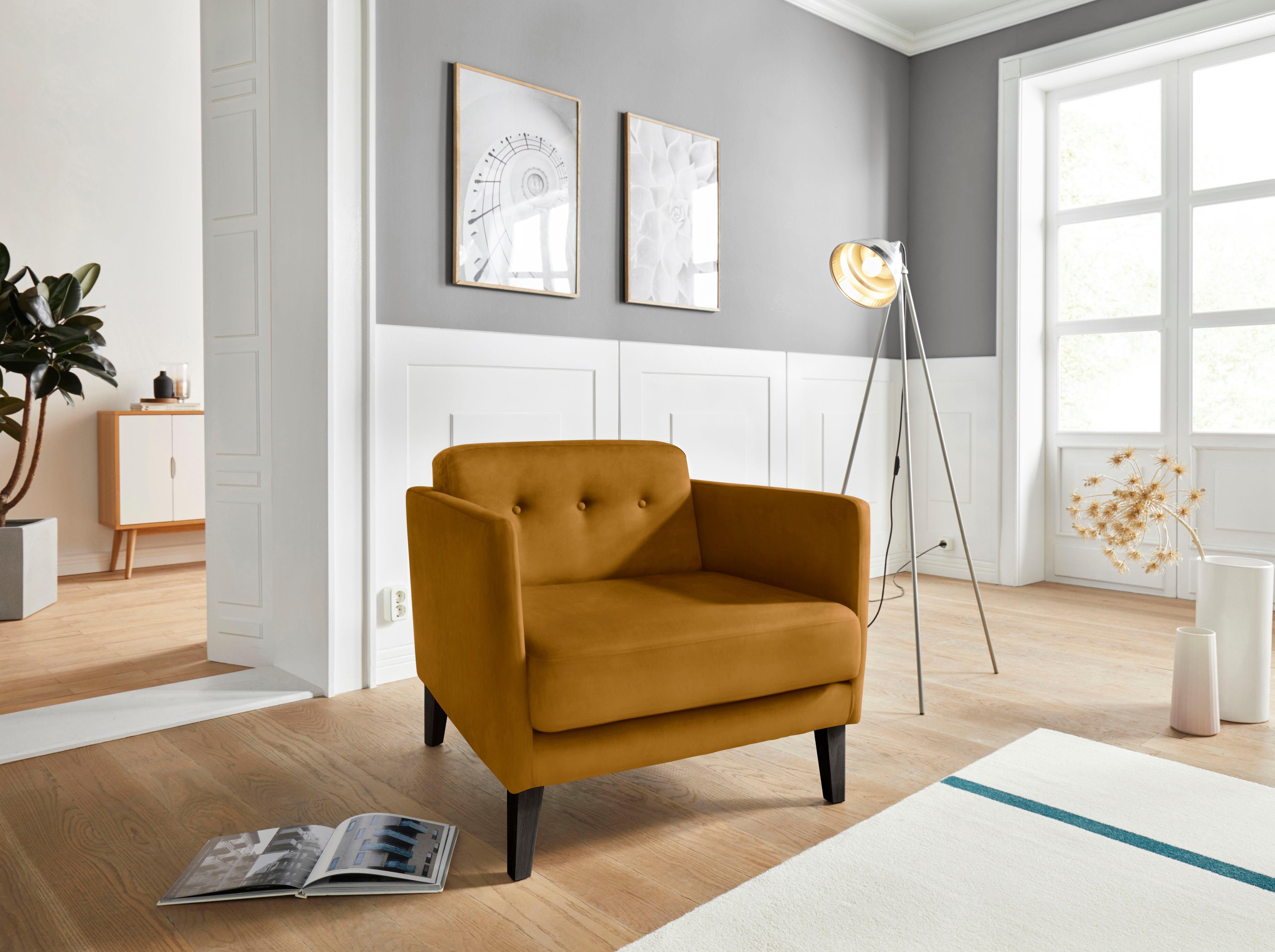 andas Fauteuil Raadal in scandinavische look, met capitonnage, design by morten georgsen fauteuils goud(kleur)