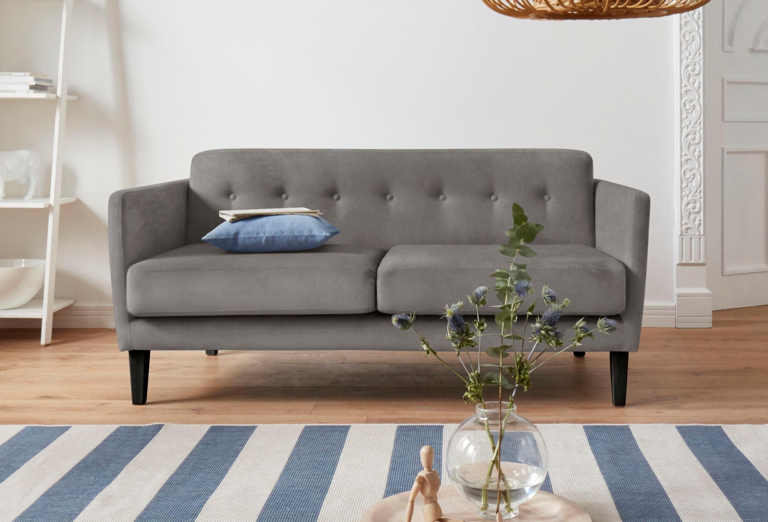 andas 2-zitsbank Raadal in rechtlijnige scandinavische look, design by morten georgsen grijs, 2-zitsbanken